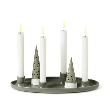 Nobili soikea adventtikynttilänjalka 33 cm - Vihreä - Kähler