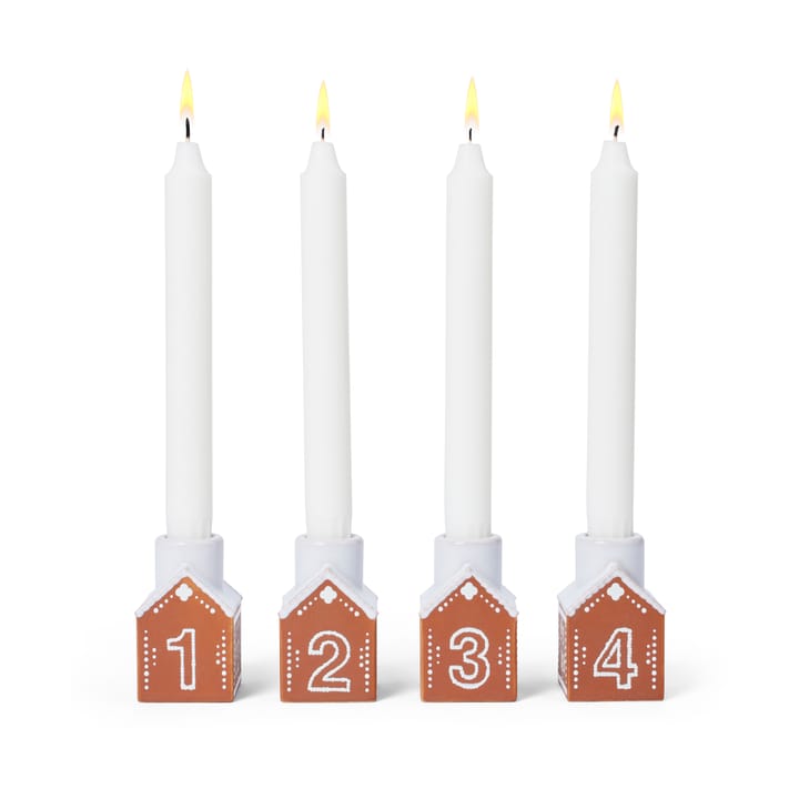 Piparkakku adventtikynttelikkö 4 osaa - Ruskea - Kähler