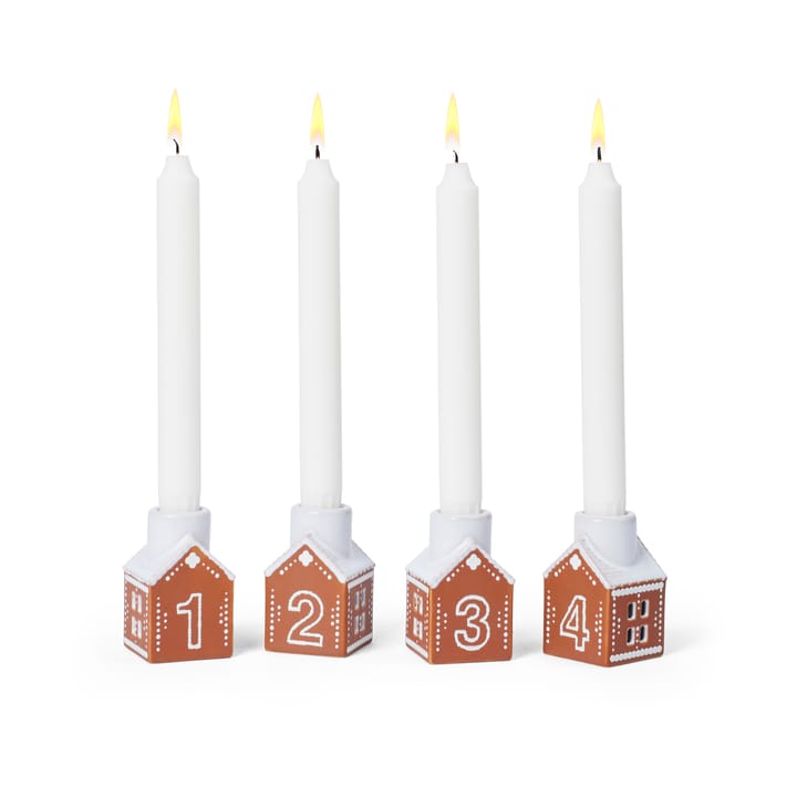 Piparkakku adventtikynttelikkö 4 osaa, Ruskea Kähler