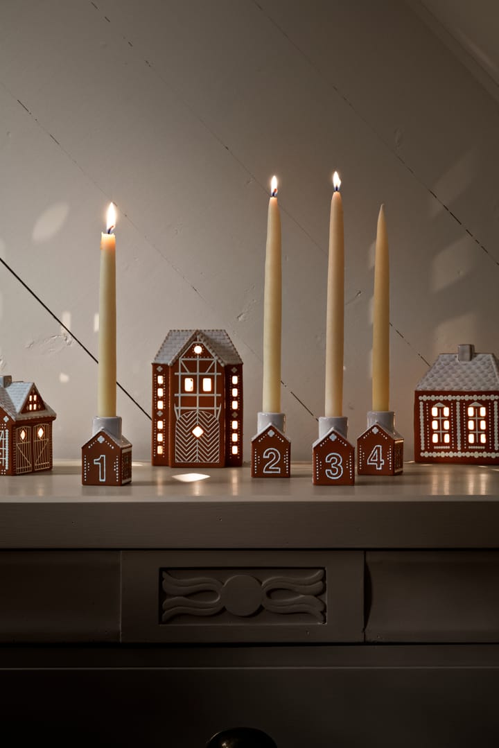 Piparkakku adventtikynttelikkö 4 osaa, Ruskea Kähler