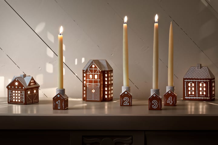 Piparkakku adventtikynttelikkö 4 osaa, Ruskea Kähler