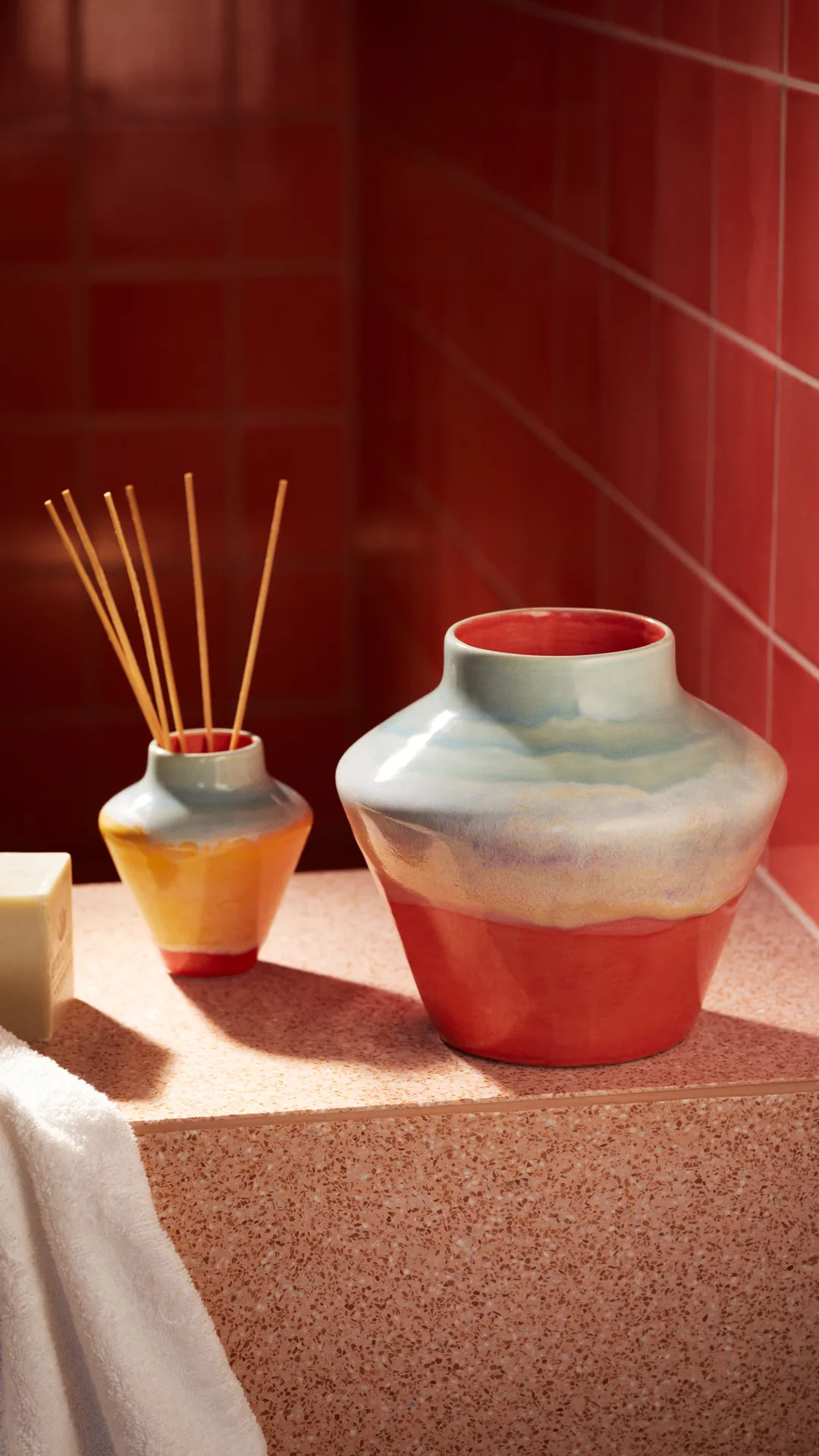 Poppery maljakko 20,5 cm, Mint-pink Kähler