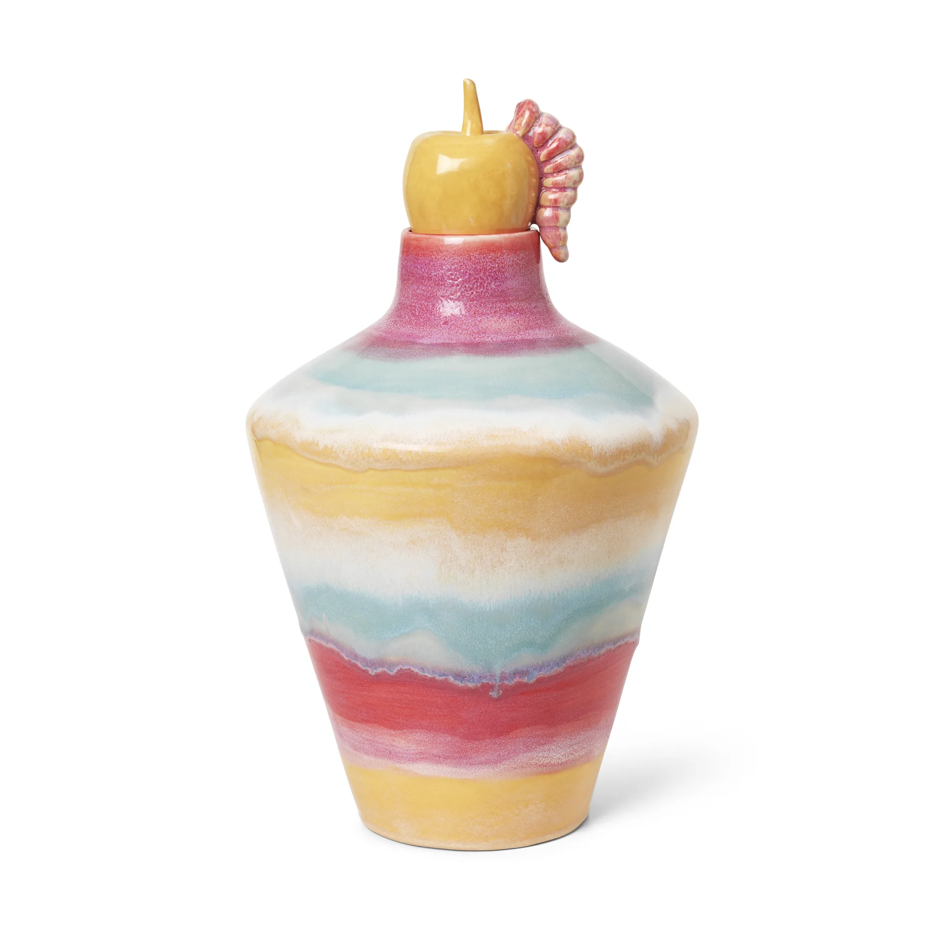 Poppery maljakko omenalla 32 cm, Pink-mint-keltainen Kähler