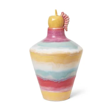 Poppery maljakko omenalla 32 cm - Pink-mint-keltainen - Kähler