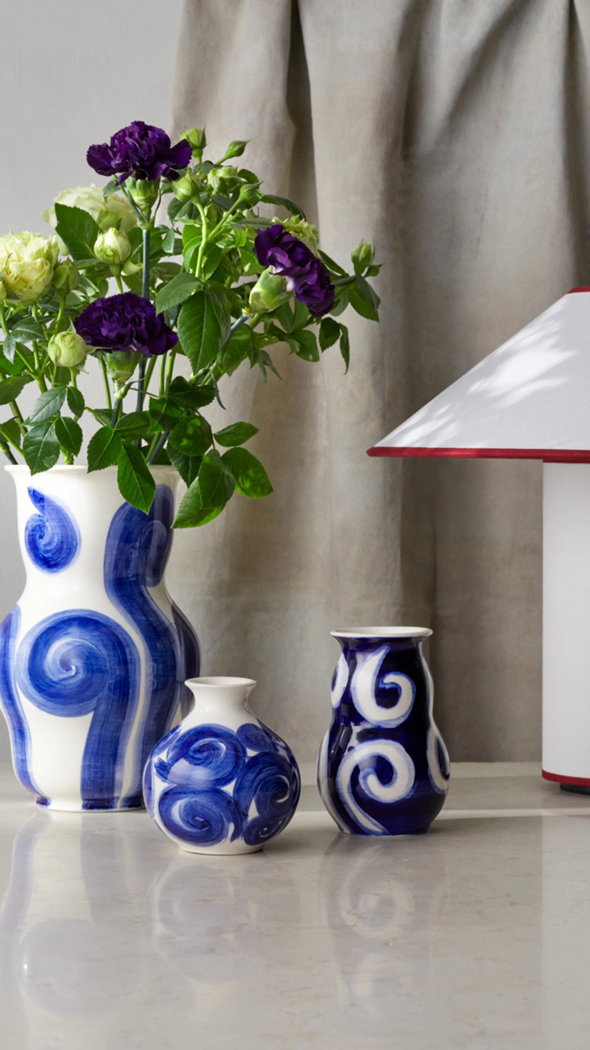 Tulle maljakko 22,5 cm, Sininen Kähler