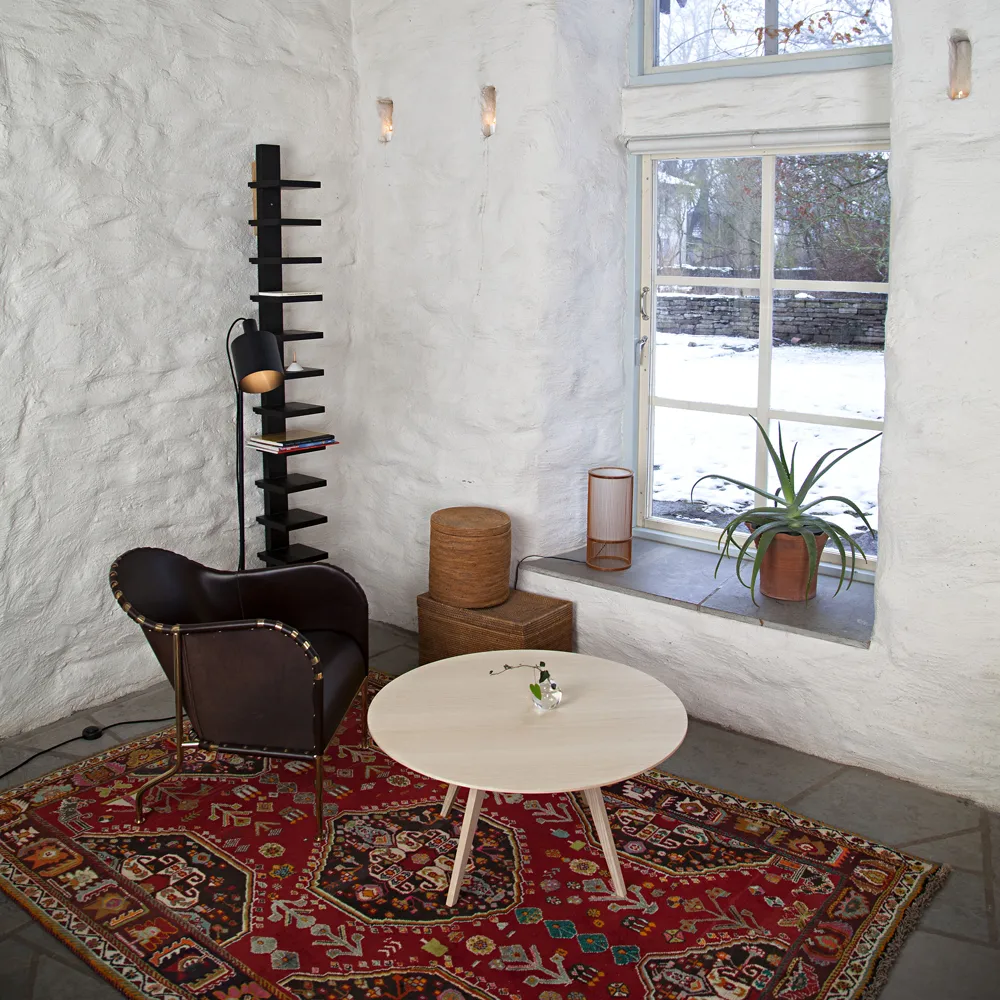 Bruno nojatuoli, Kärnläder natur - messinkijalka Källemo