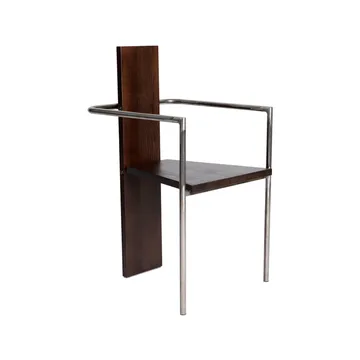 Concrete käsinojatuoli - Pähkinäväribetoni tammeton teräsjalusta - Källemo