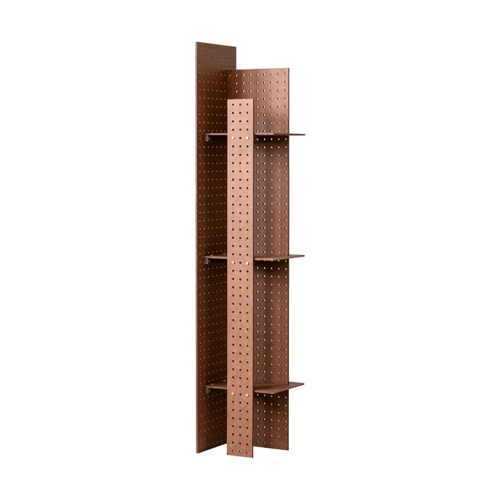 FF02 The Perforated Furniture seinähylly - Kovalevy-pähkinäpuu, 28x24x128 cm - Källemo