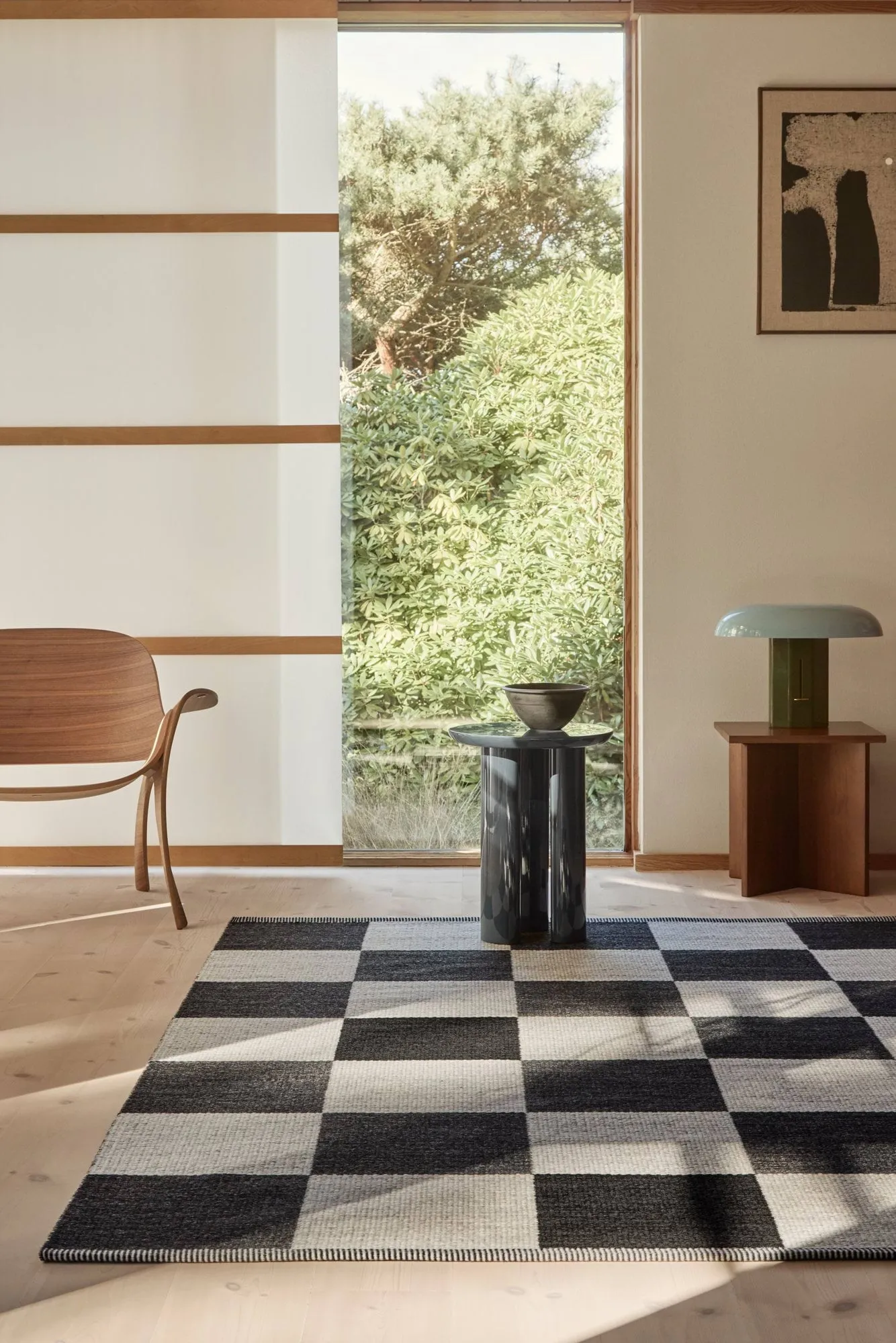 Checkerboard Icon matto, 554 Midnight black, 165x240 cm Kasthall