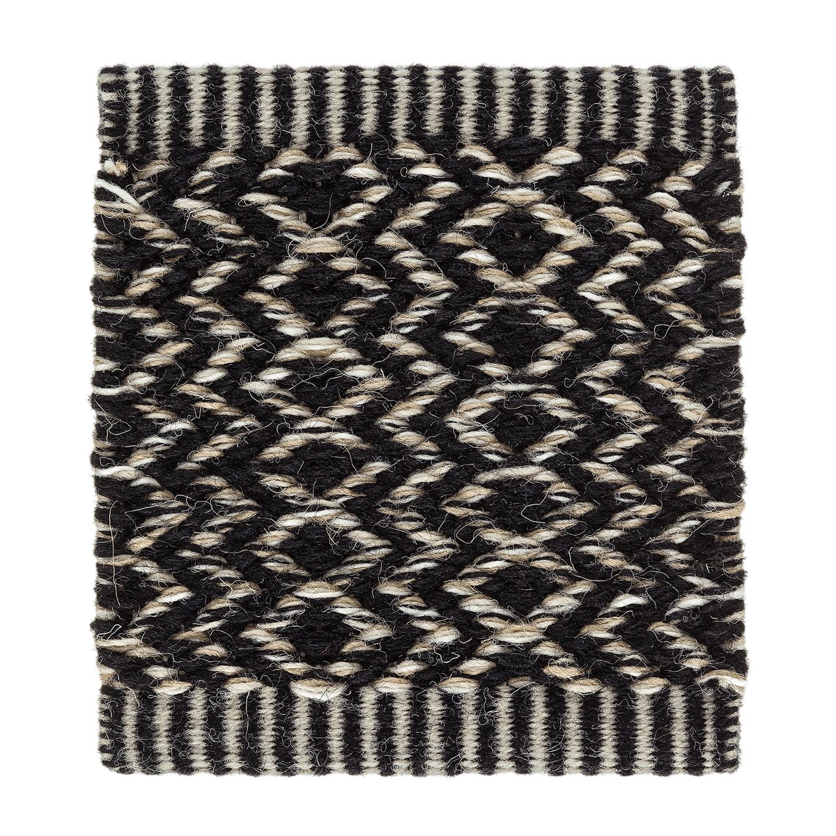 Kasthall Ingrid Icon matto 85x240 cm Black White | Skandinaavinen Sisustus | Villamatot | Musta