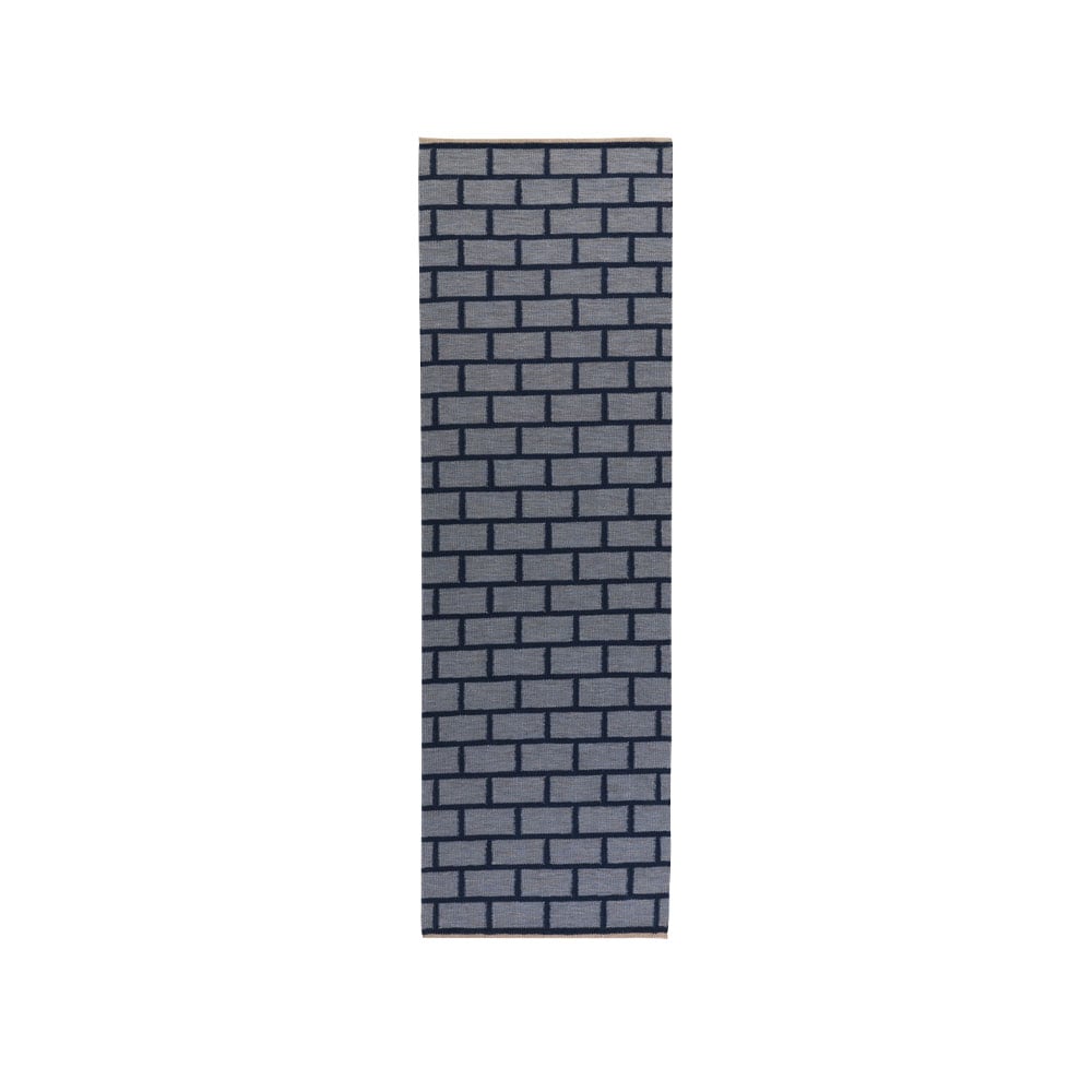 Kateha Brick käytävämatto Blue, 80 x 250 cm | Skandinaavinen Sisustus | Villamatot | Sininen
