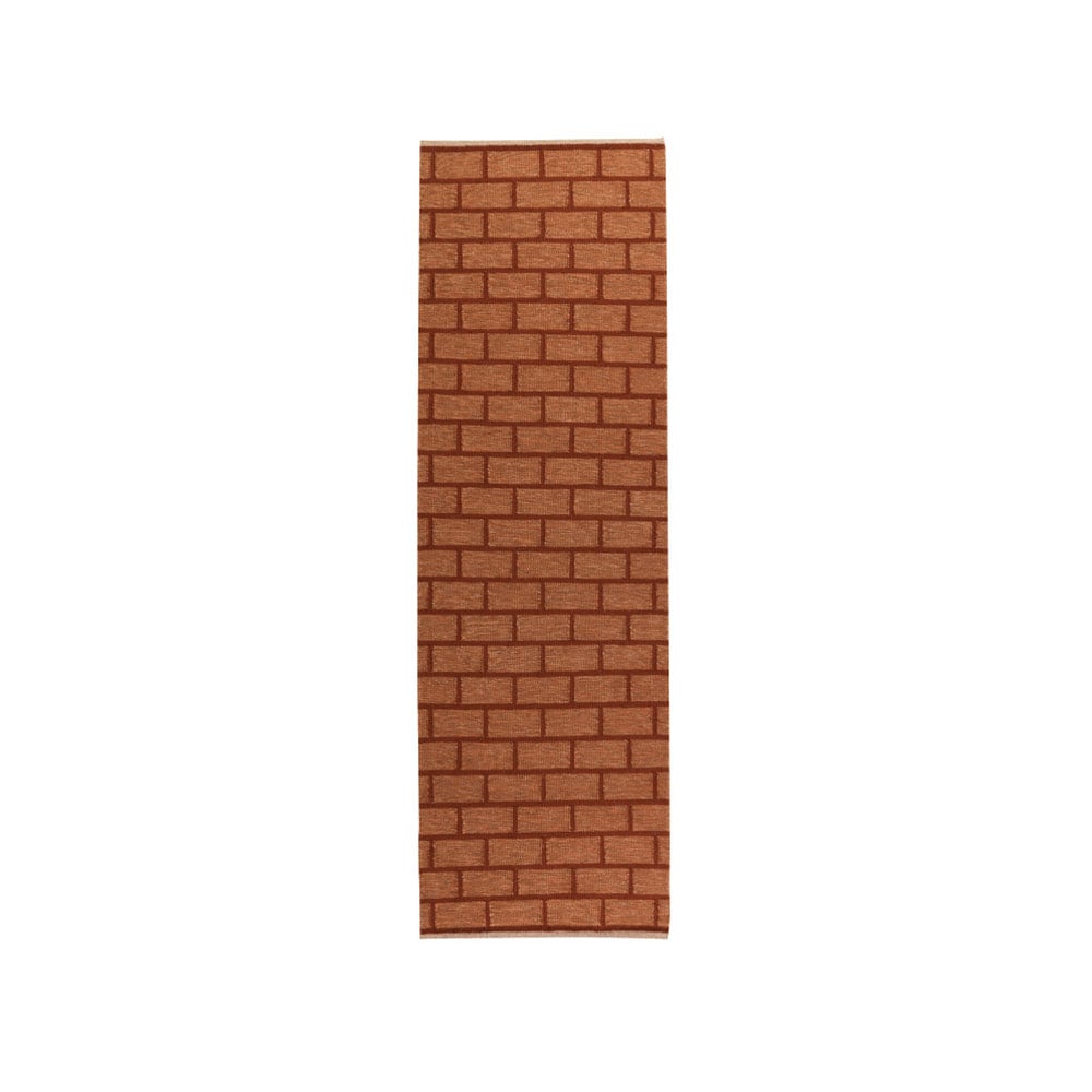 Kateha Brick käytävämatto Rust, 80 x 250 cm | Skandinaavinen Sisustus | Villamatot | Oranssi