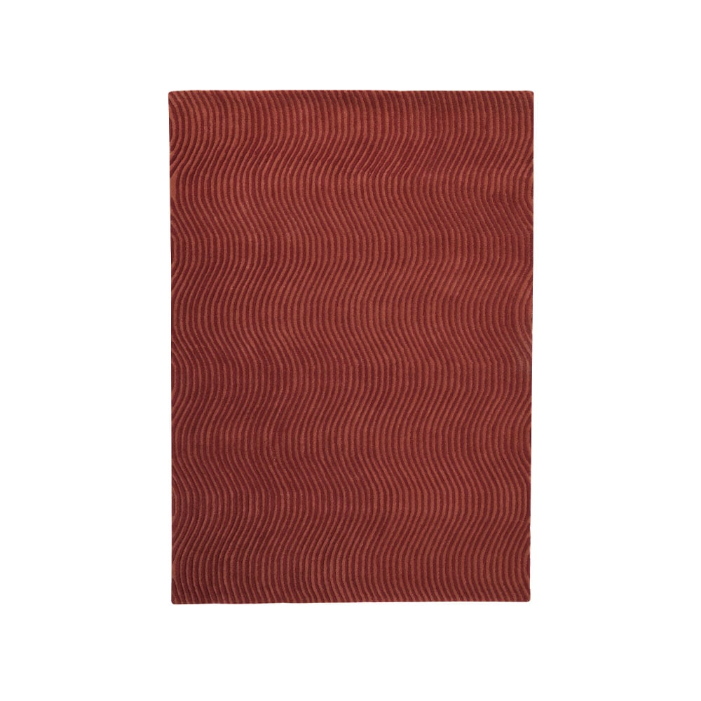 Kateha Dunes Wave -matto Dusty red, 200 x 300 cm | Skandinaavinen Sisustus | Villamatot | Punainen