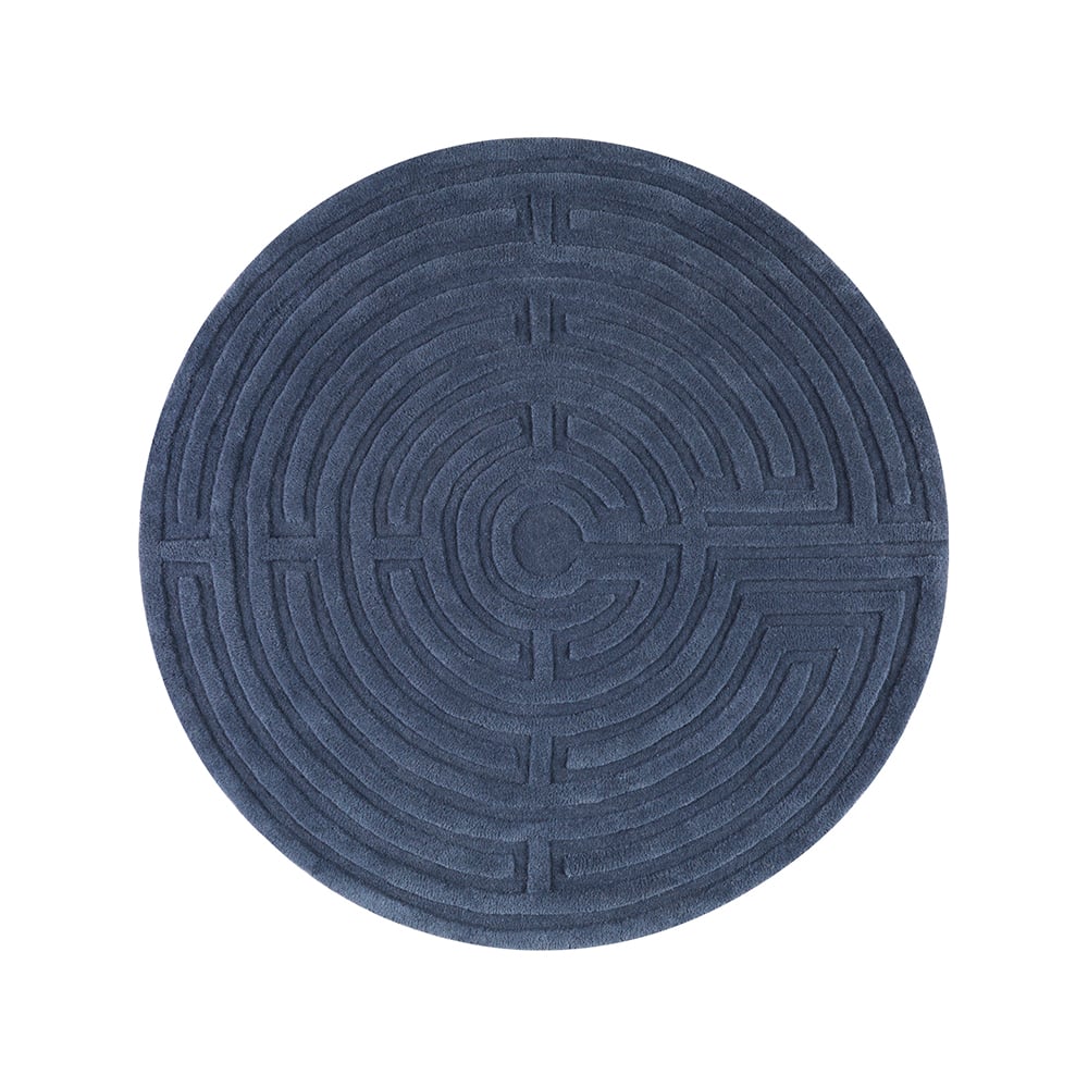 Kateha Minilabyrint matto pyöreä stormsininen 130 cm