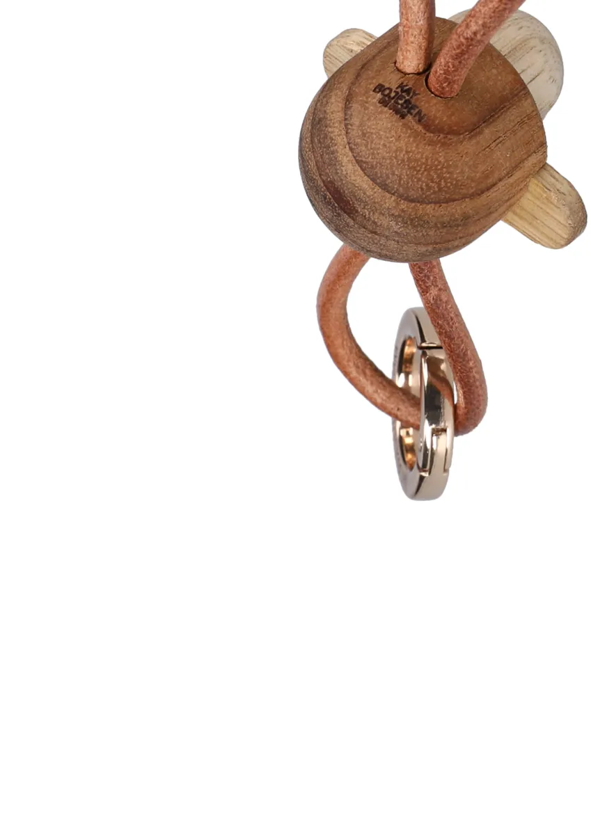 Kaj Bojesen apina avaimenperä, Tiikki-limbapuu, luonnonnahka Kay Bojesen Denmark