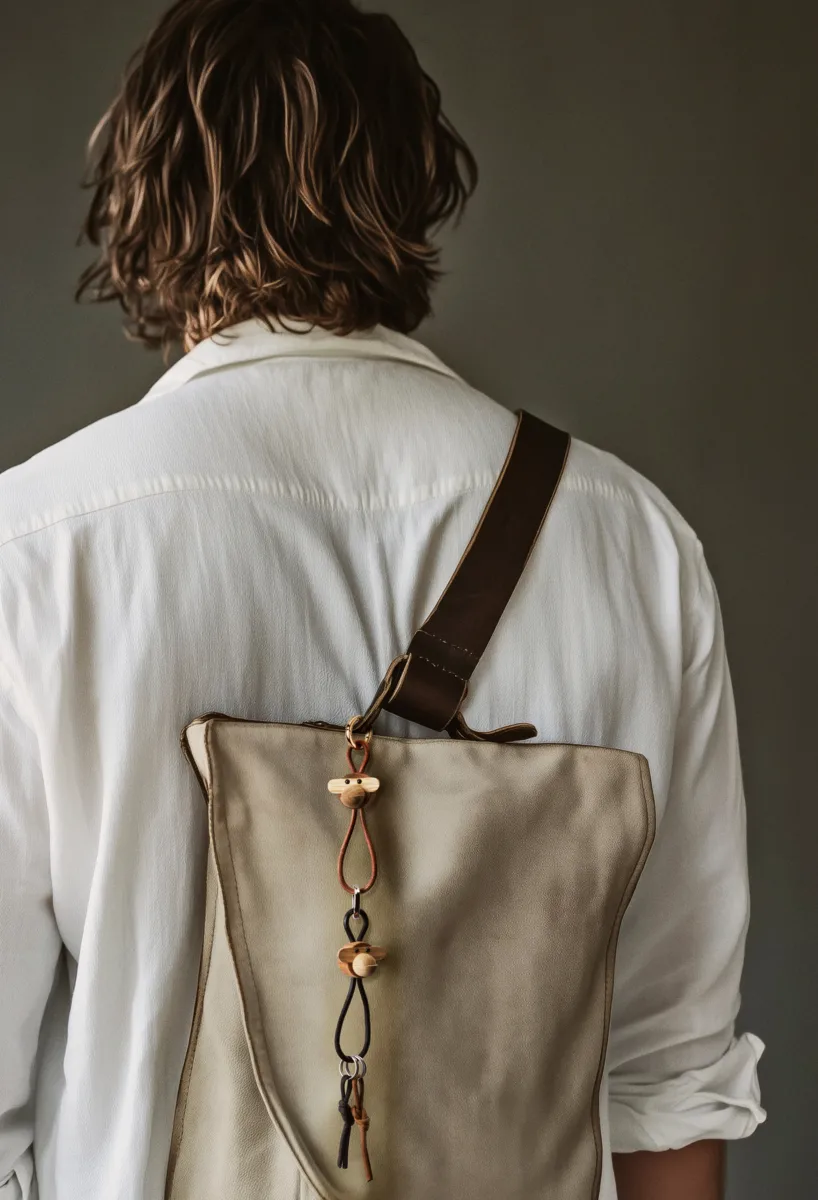 Kaj Bojesen apina avaimenperä, Tiikki-limbapuu, luonnonnahka Kay Bojesen Denmark