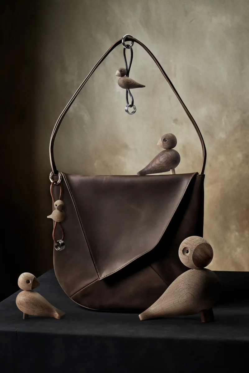 Kaj Bojesen lintu avaimenperä, Tammi, luonnonnahka Kay Bojesen Denmark