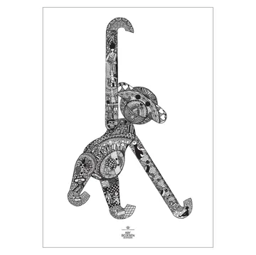 Kay Bojesen -juliste apina - 50x70 cm - Kay Bojesen Denmark