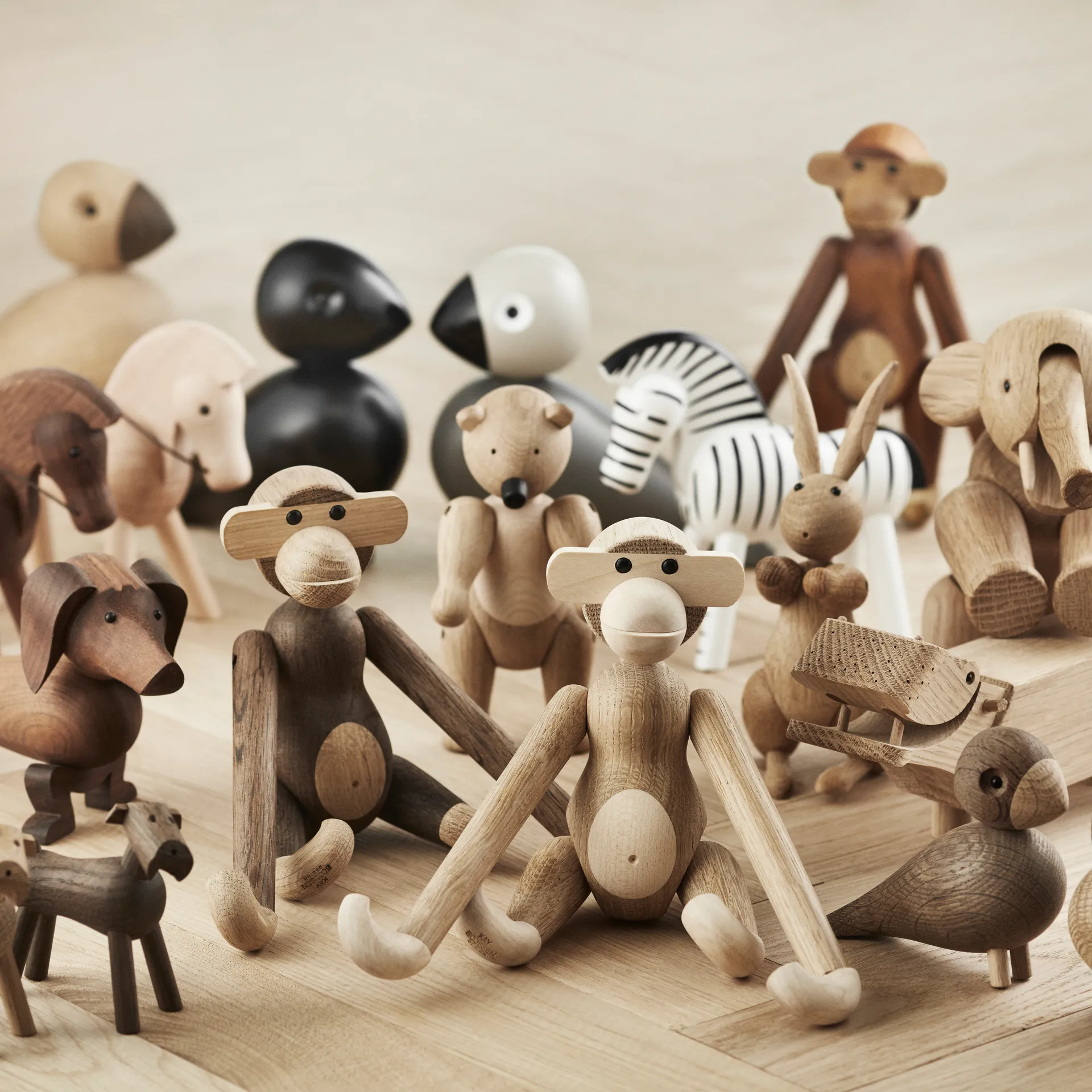 Kay Bojesen puinen apina, Käsittelemätön tammi ja vaahtera Kay Bojesen Denmark