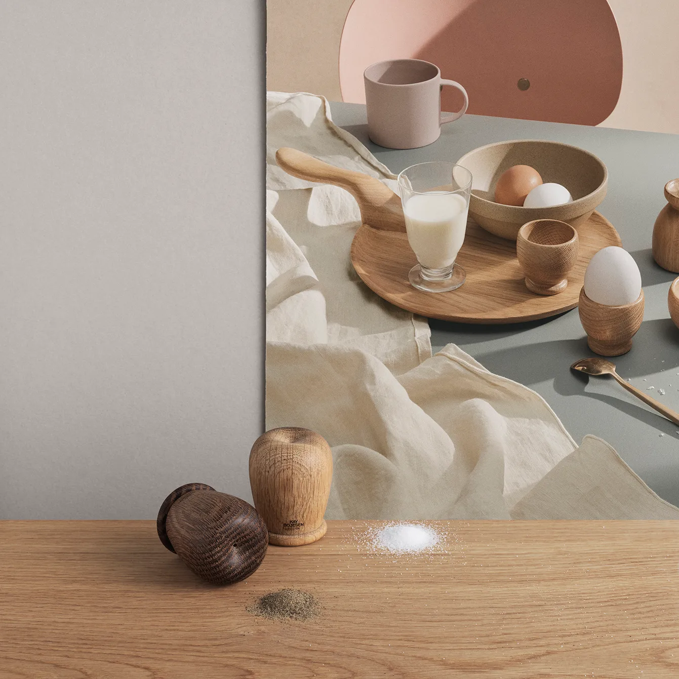 Kay Bojesen suola- ja pippurisetti, Tammi-savustettu tammi Kay Bojesen Denmark