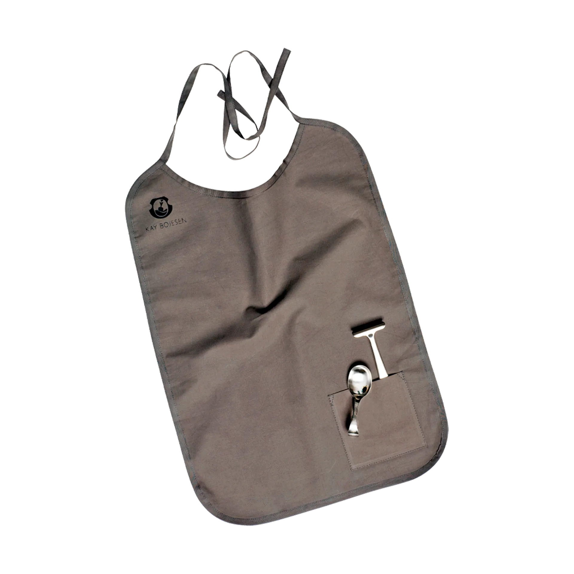 Grand Prix -lastenaterimet ja ruokalappu 3 osaa, Polished steel Kay Bojesen