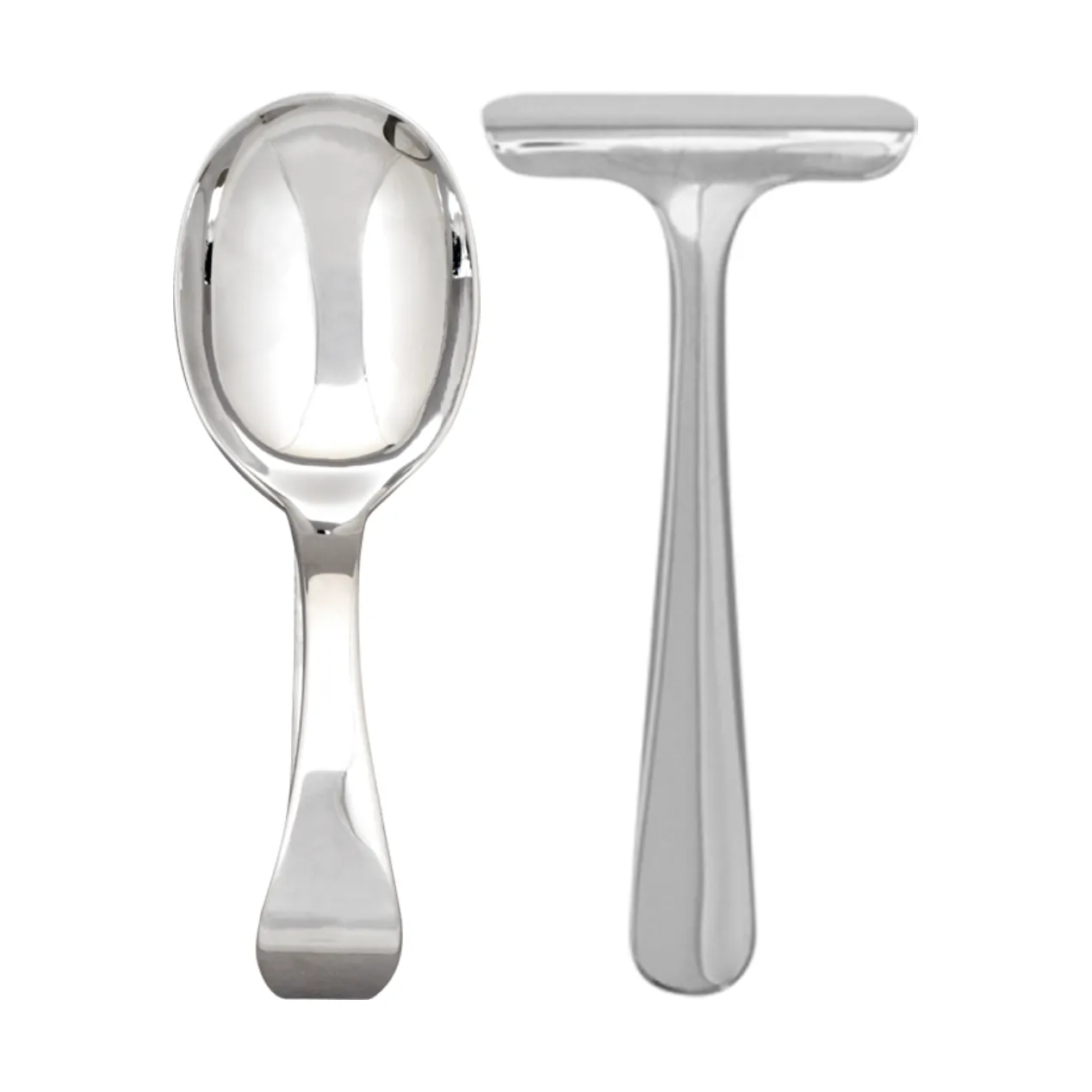 Grand Prix -lastenaterimet ja ruokalappu 3 osaa, Polished steel Kay Bojesen