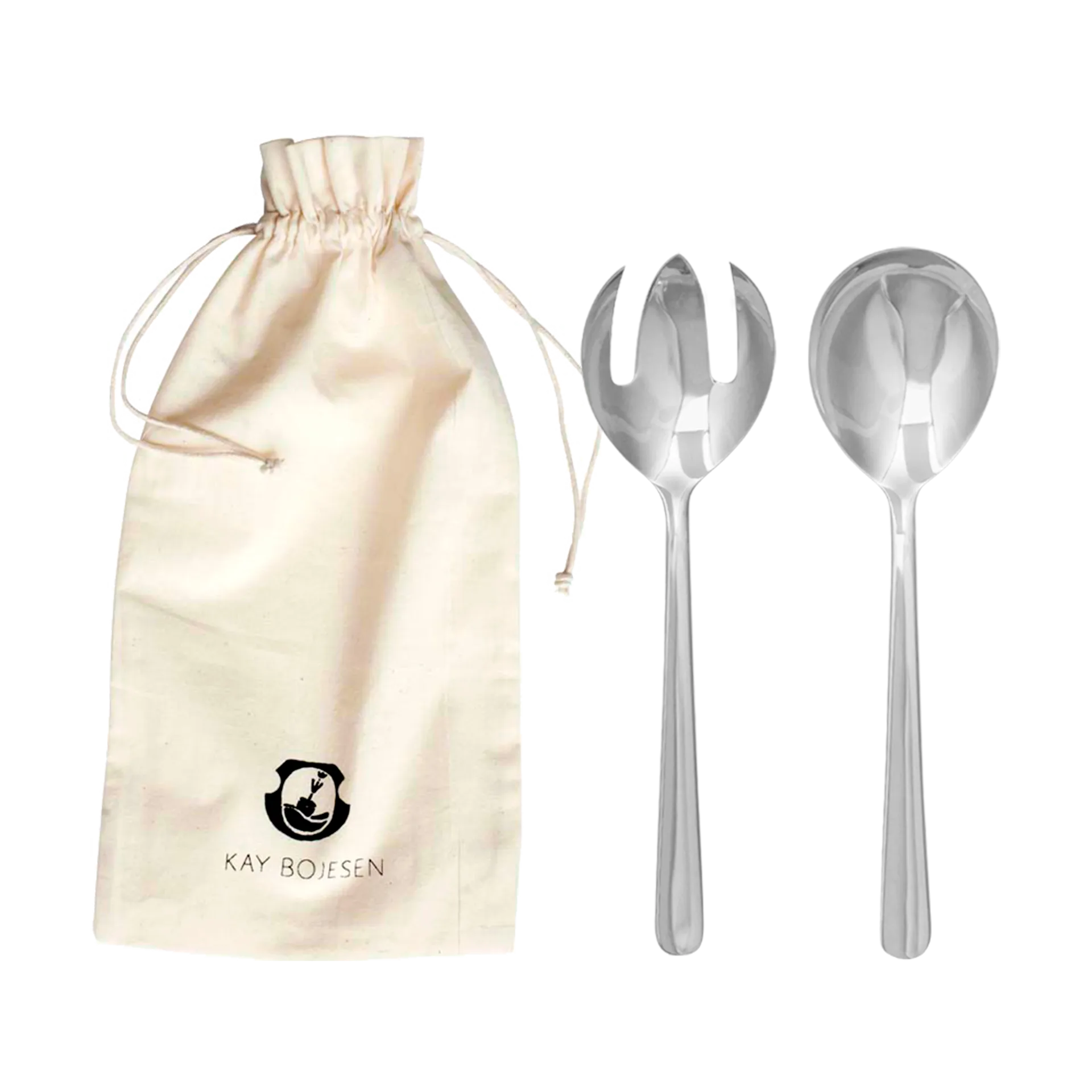 Grand Prix -salaattiottimet 23,5 cm 2 osaa, Polished steel Kay Bojesen