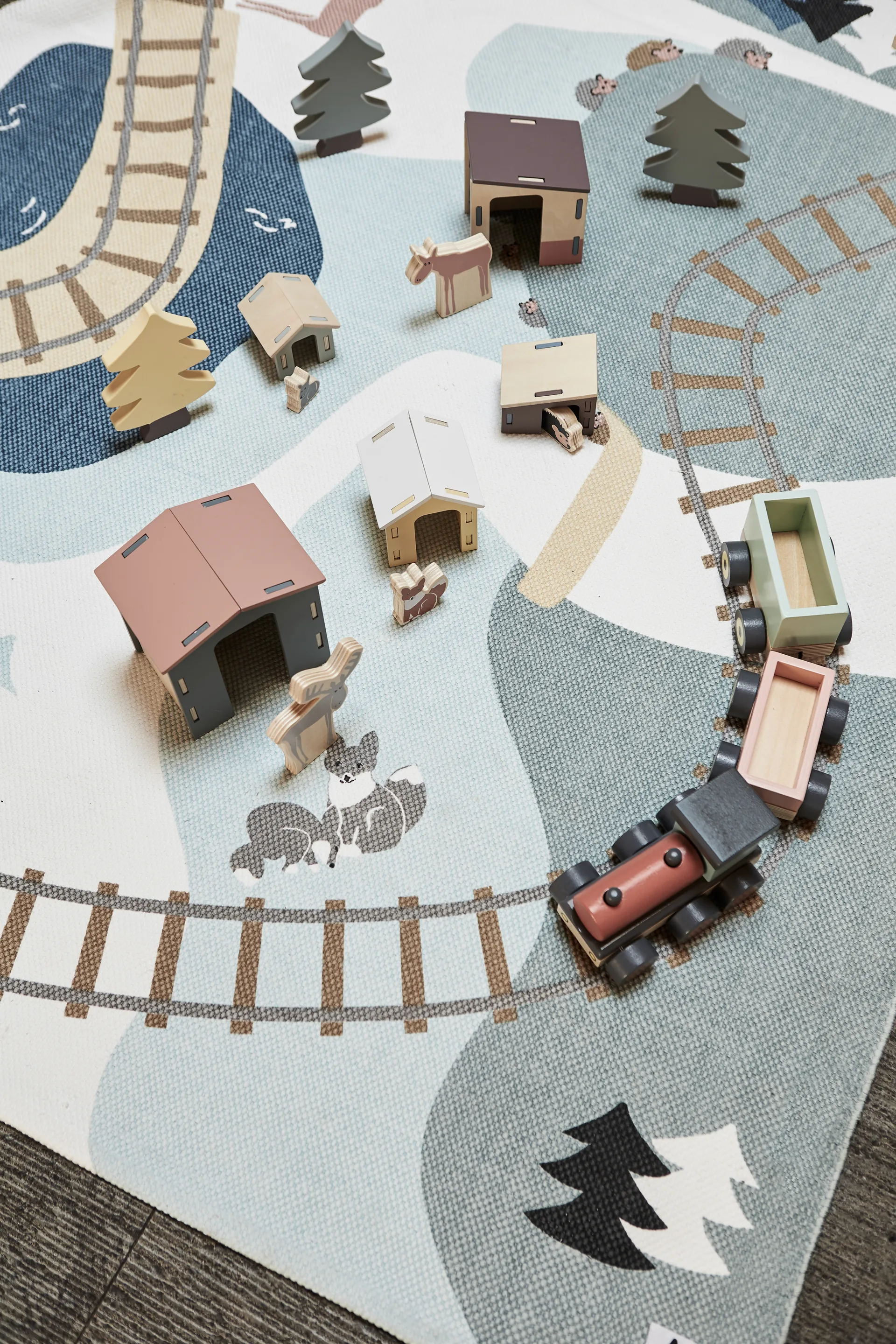 Edvin matto metsä 130 x 170 cm, Vihreä Kid's Concept