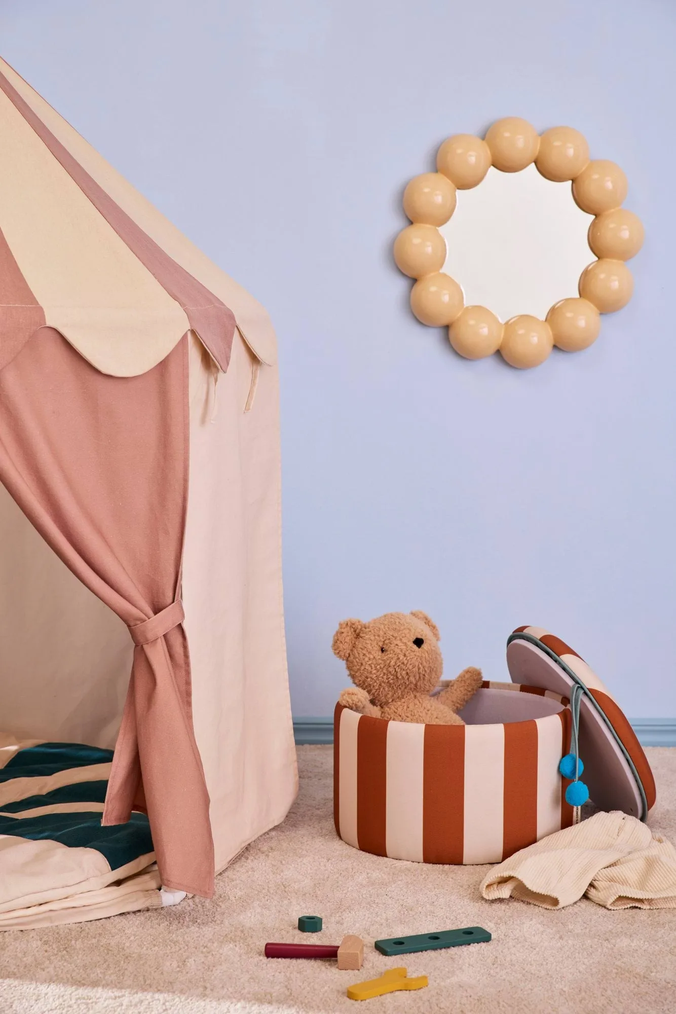 Kid's Base paviljonkiteltta, Raita ruskea Kid's Concept