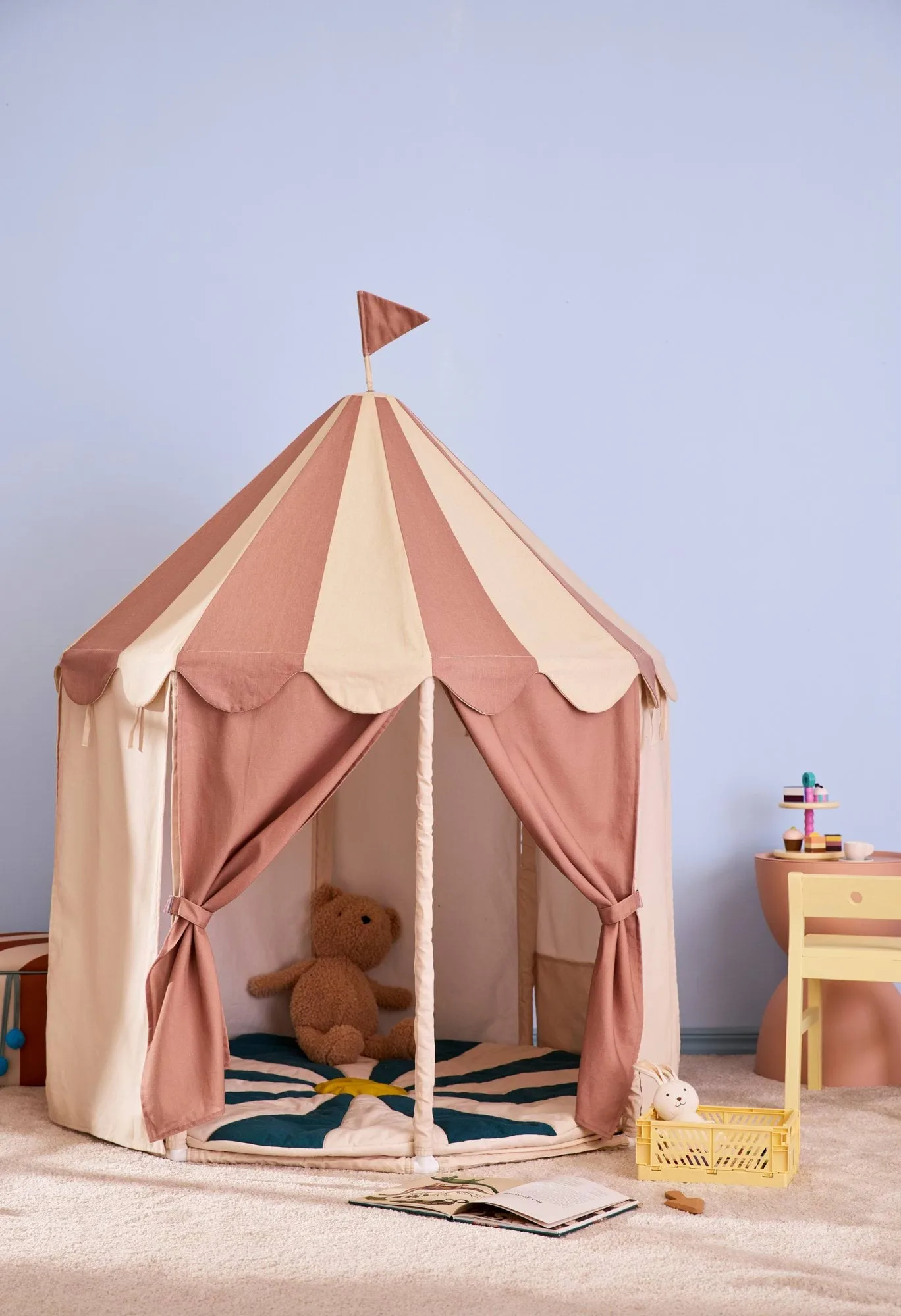 Kid's Base paviljonkiteltta, Raita ruskea Kid's Concept