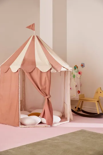 Kid's Base paviljonkiteltta - Raita ruskea - Kid's Concept
