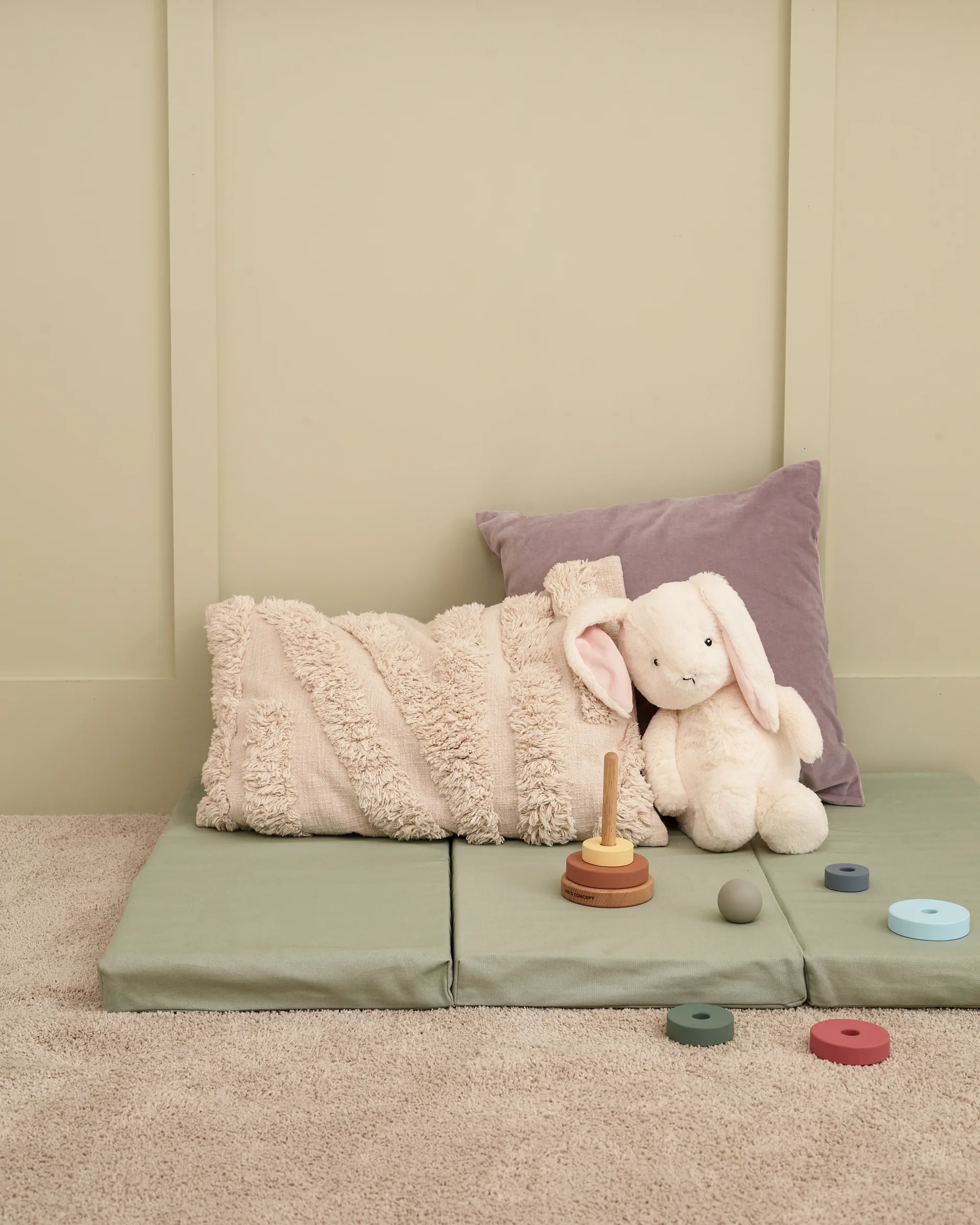 Kid's Base taitettava leikkimatto, Vaaleanvihreä Kid's Concept