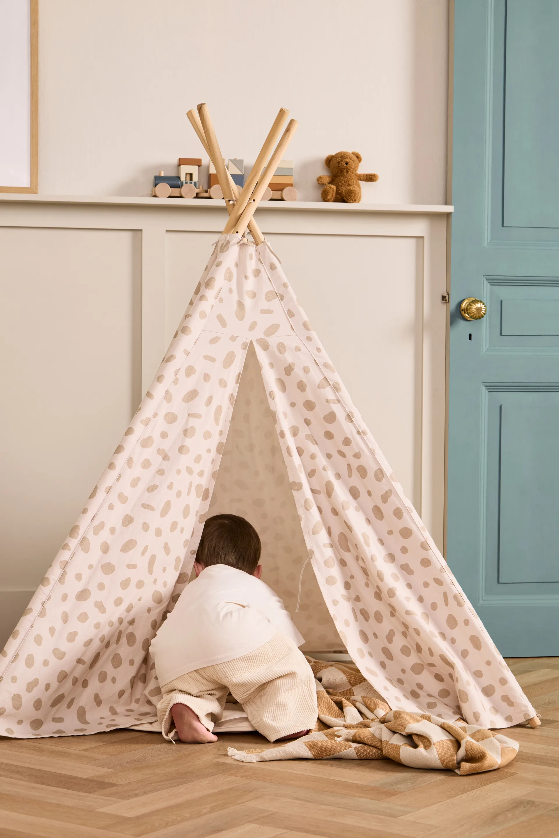 Kid's Base tipi-teltta 100x95x140 cm, Pilkku Kid's Concept