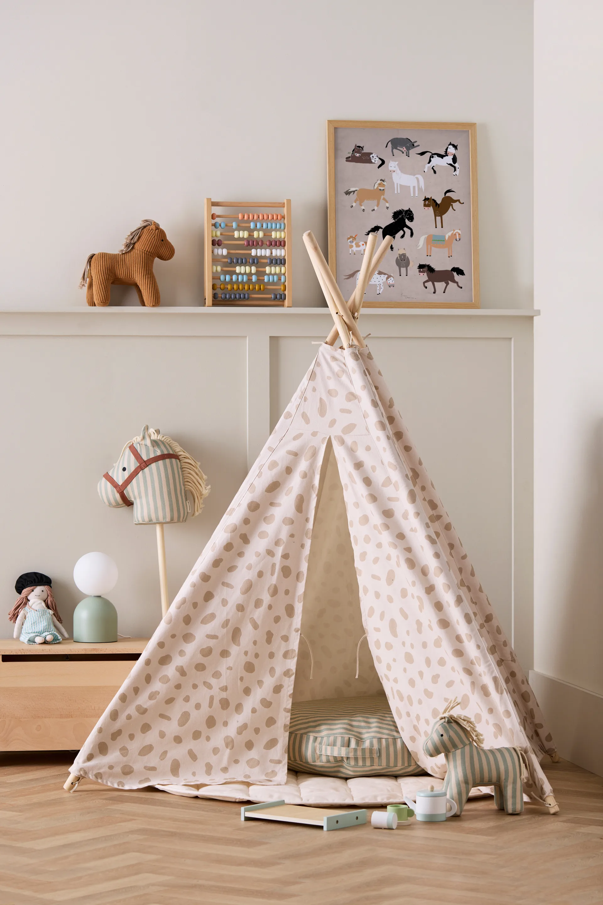 Kid's Base tipi-teltta 100x95x140 cm, Pilkku Kid's Concept