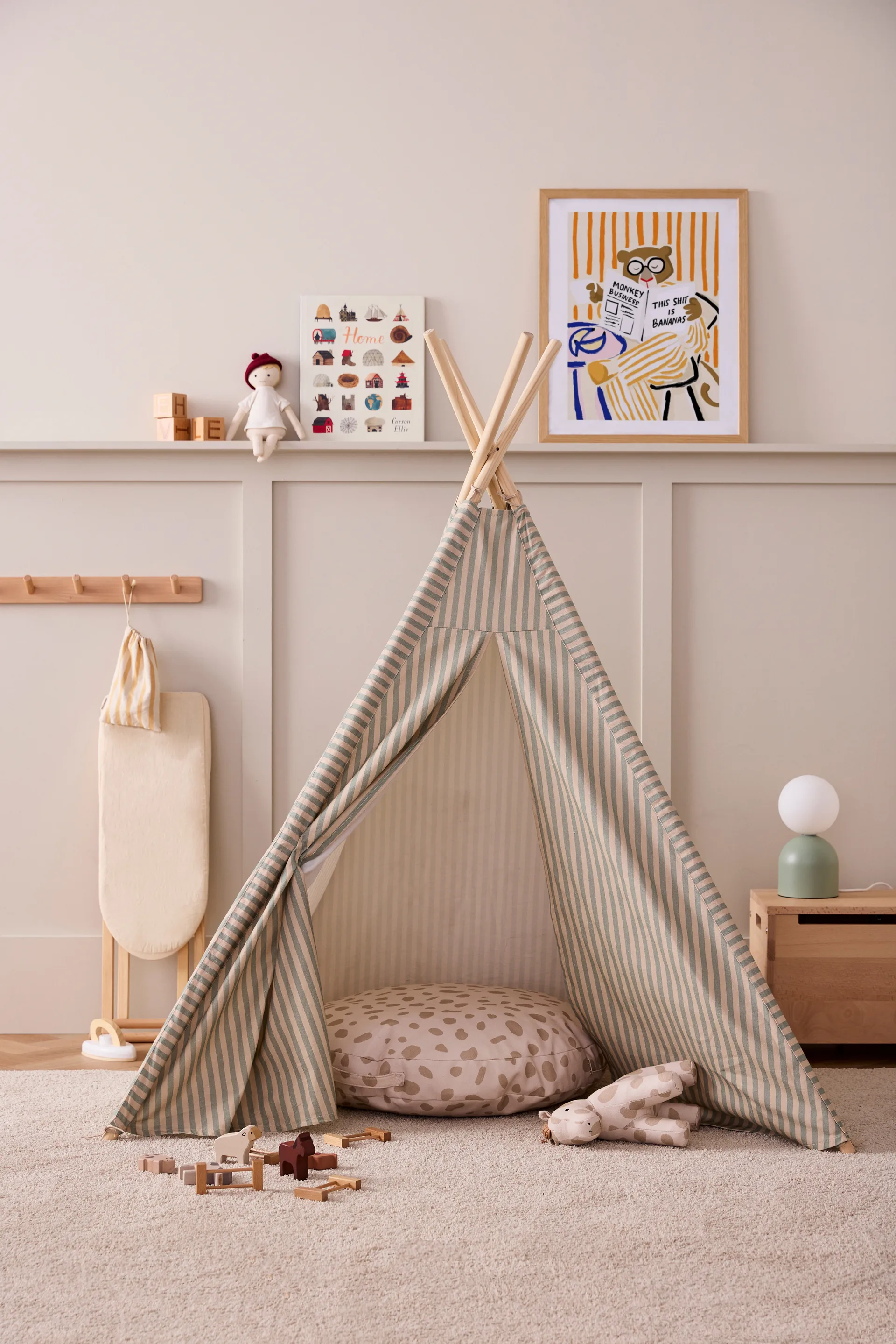 Kid's Base tipi-teltta 100x95x140 cm, Reunus Kid's Concept