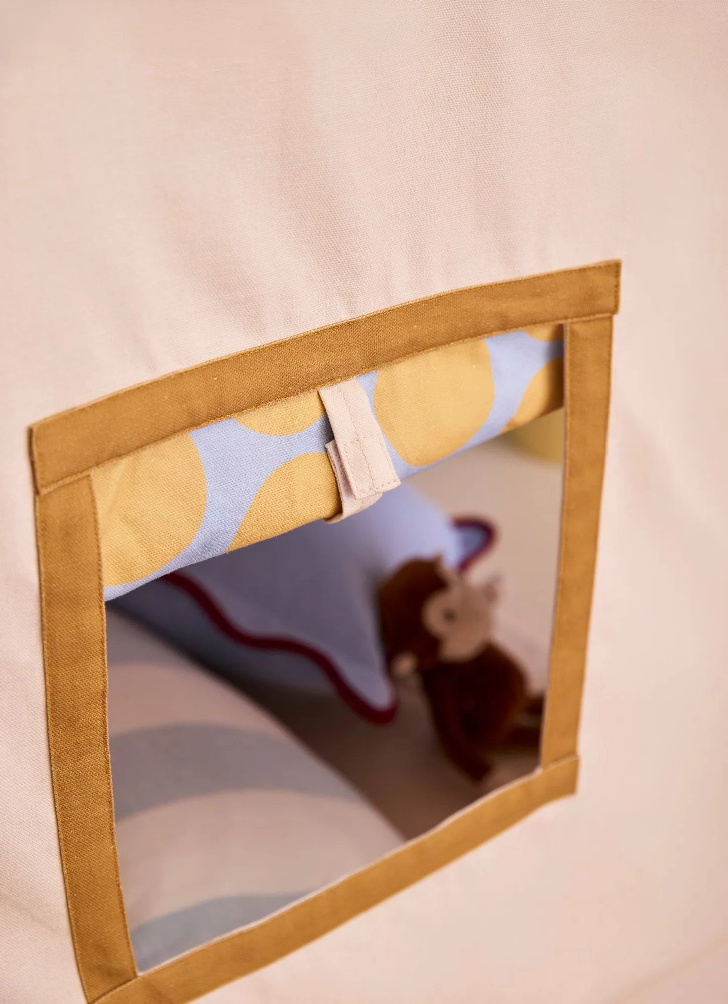 Leikkimajateltto, 110x80x124 cm, kyyhkynsininen ruutu Kid's Concept