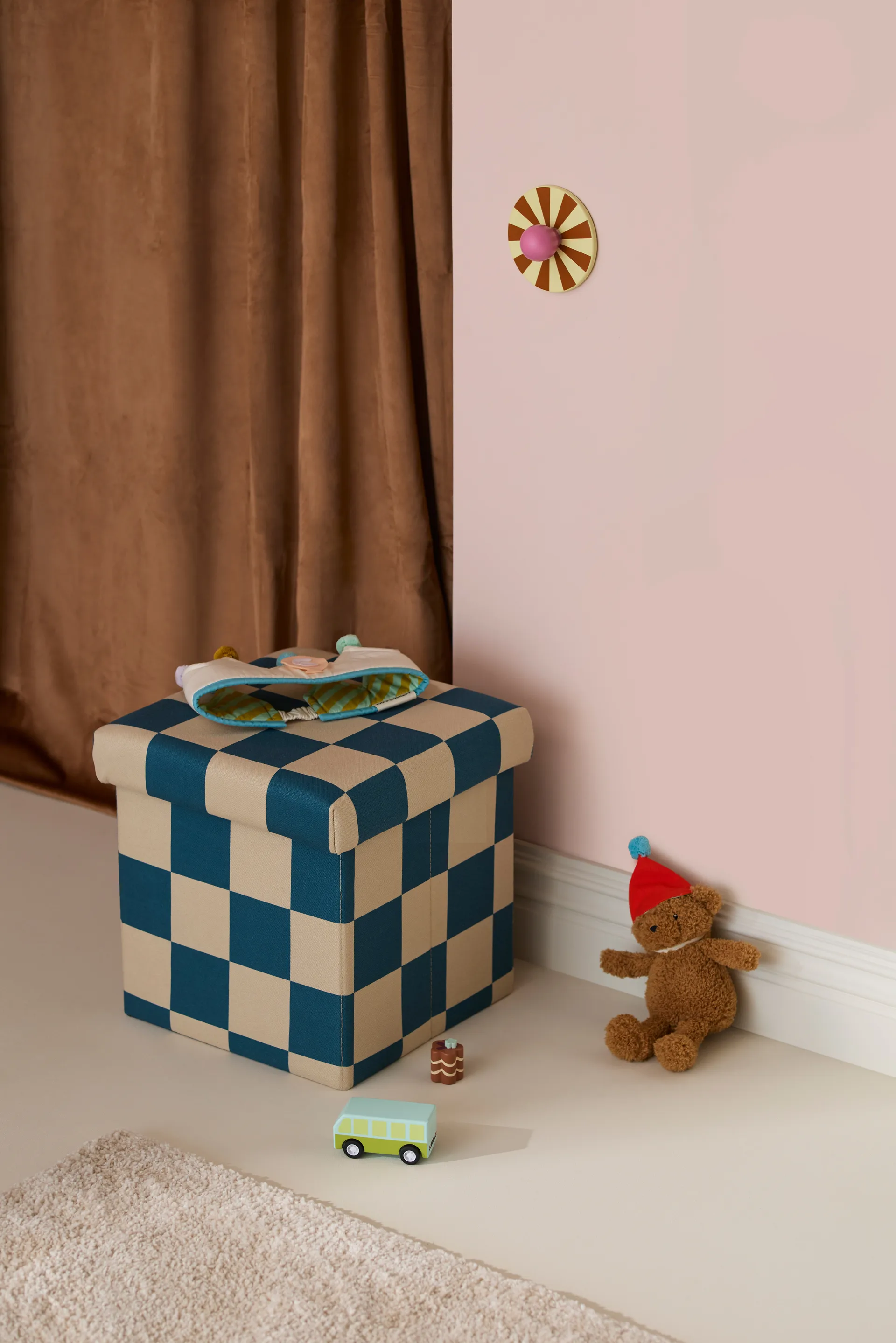 Säilytyksellä varustettu rahiruutu, Sinivihreä, 30x30 cm Kid's Concept