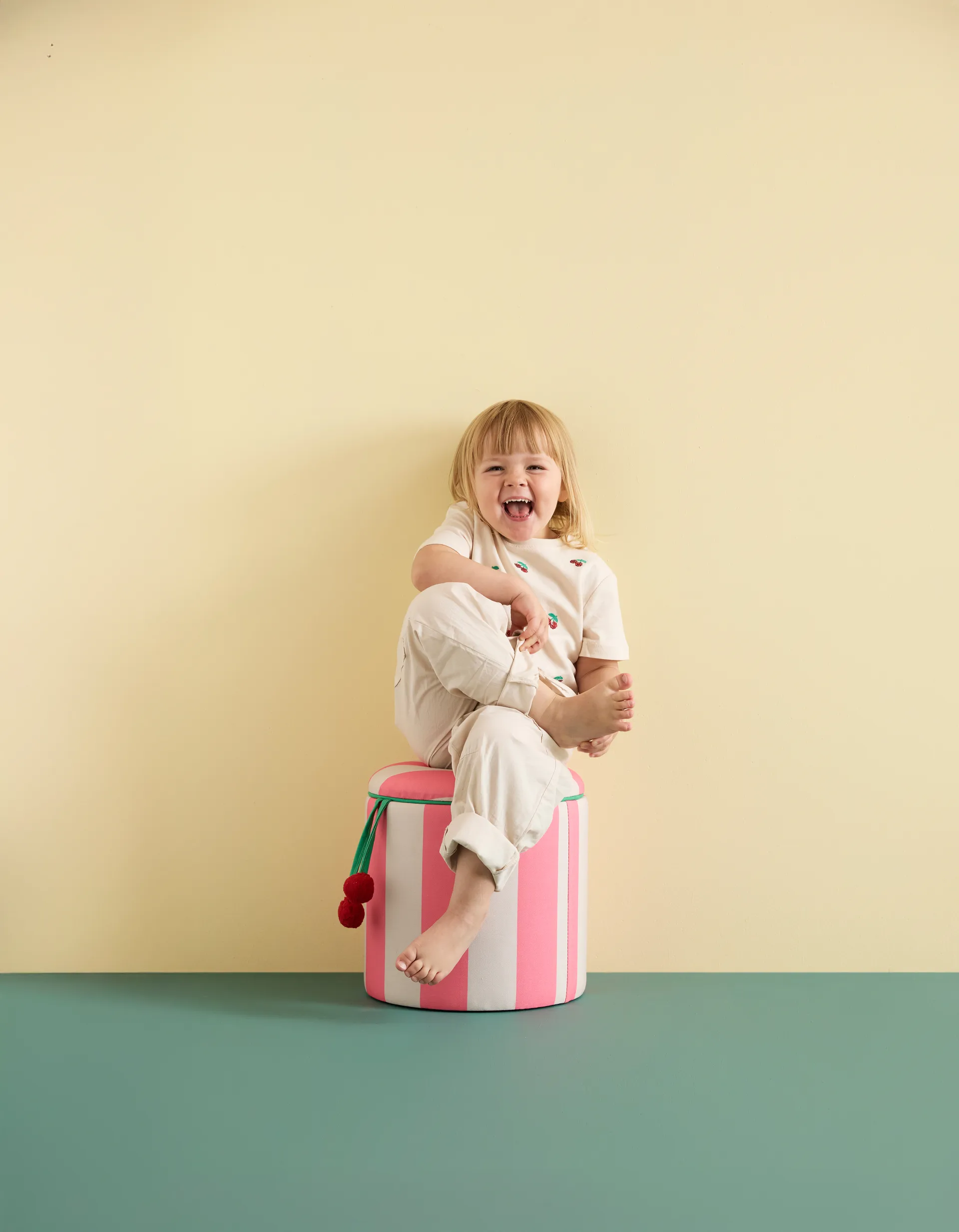 Säilytystilallinen sylinterimallinen rahijakkara, Rosa, Ø40×30,5 cm Kid's Concept