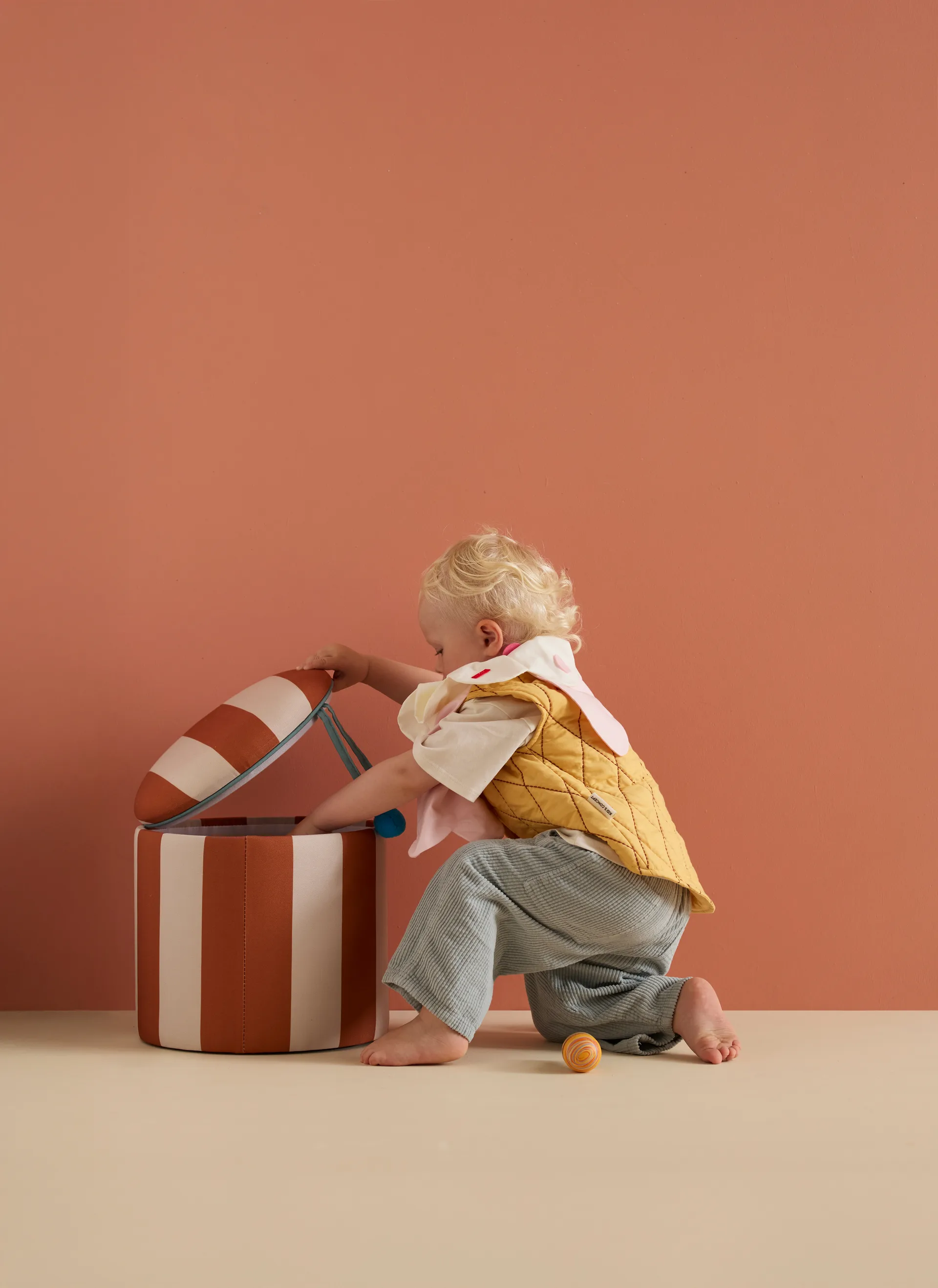 Säilytystilallinen sylinterimallinen rahijakkara, Ruskea, Ø40×30,5 cm Kid's Concept