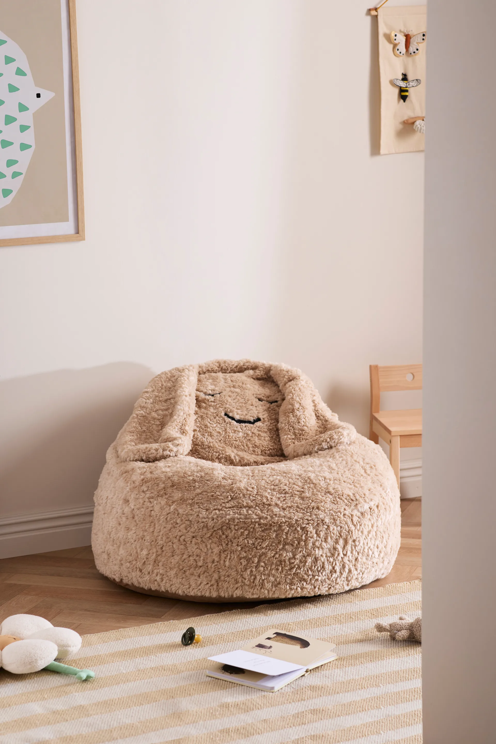 Snuggle säkkituoli, Beige, Ø80×50 cm Kid's Concept