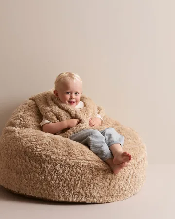 Snuggle säkkituoli - Beige, Ø80×50 cm - Kid's Concept