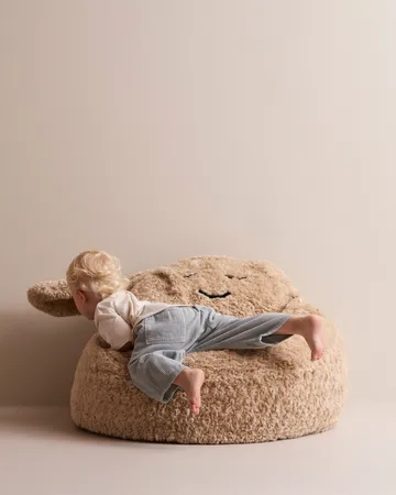 Snuggle säkkituoli - Beige, Ø80×50 cm - Kid's Concept