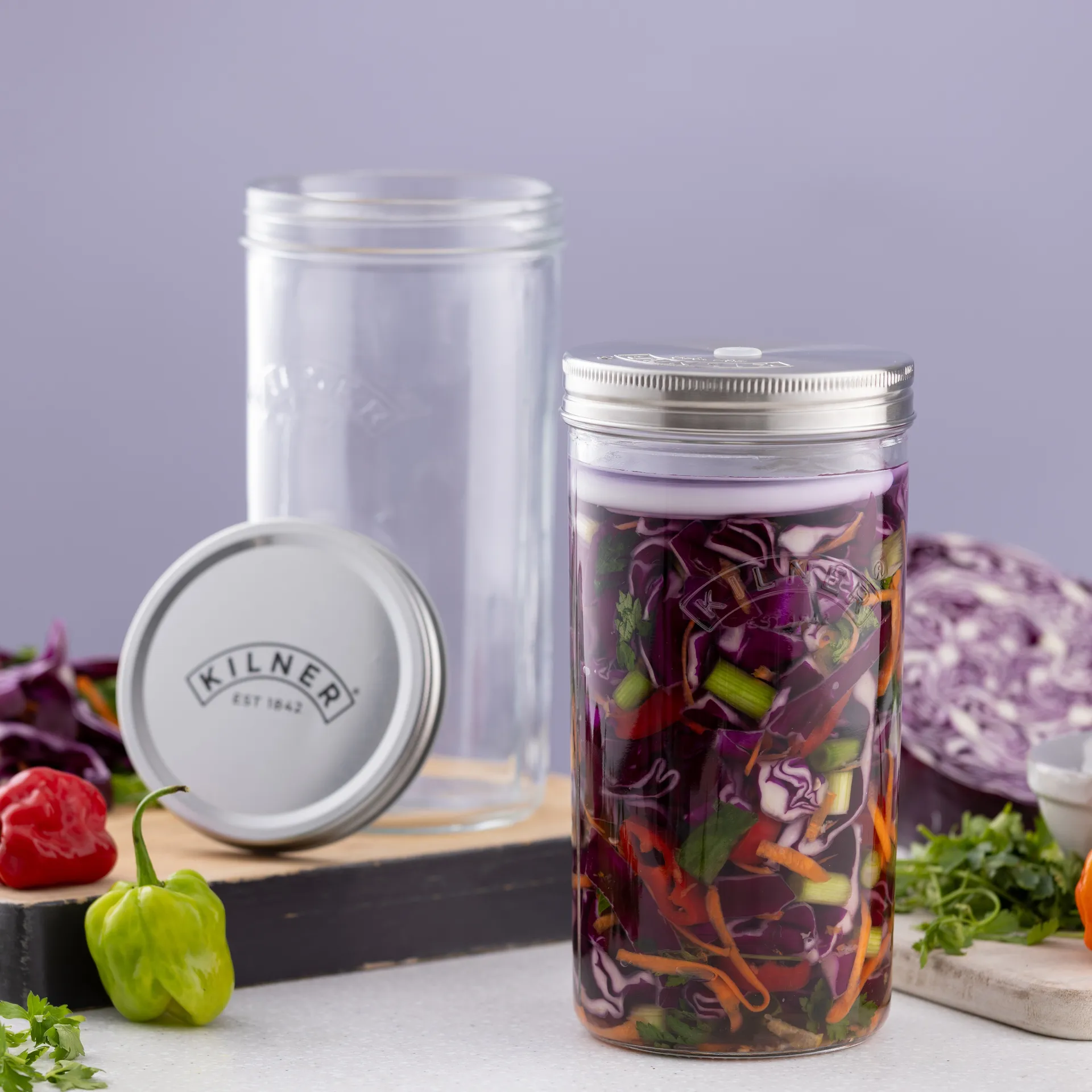 Kilner fermentointisetti, Kirkas ruostumaton teräs, 1 l Kilner