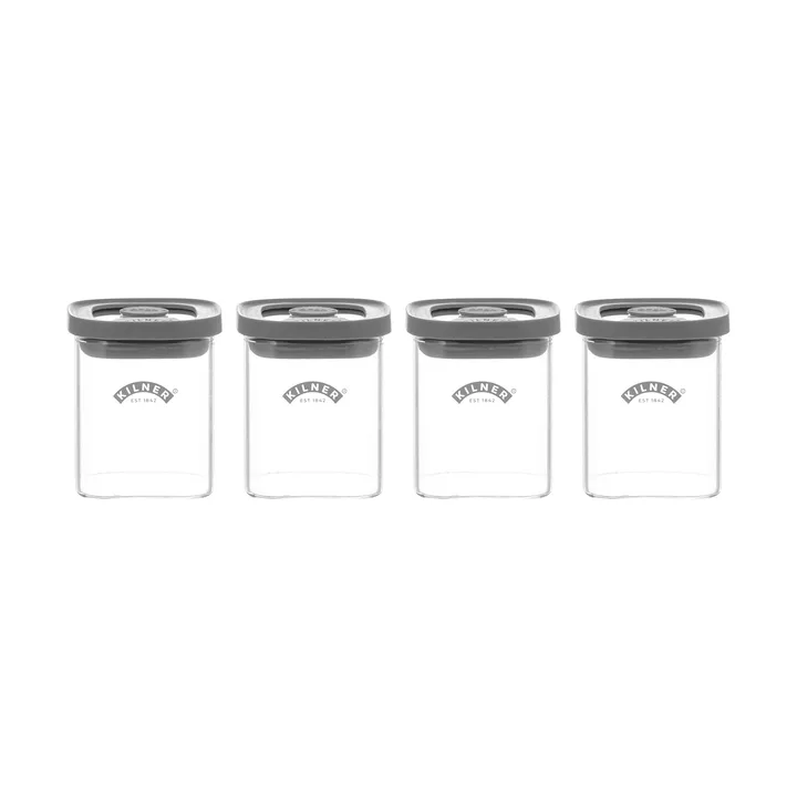 Kilner FRESH maustepurkit - Kirkas harmaa, 4-pack, 160 ml - Kilner