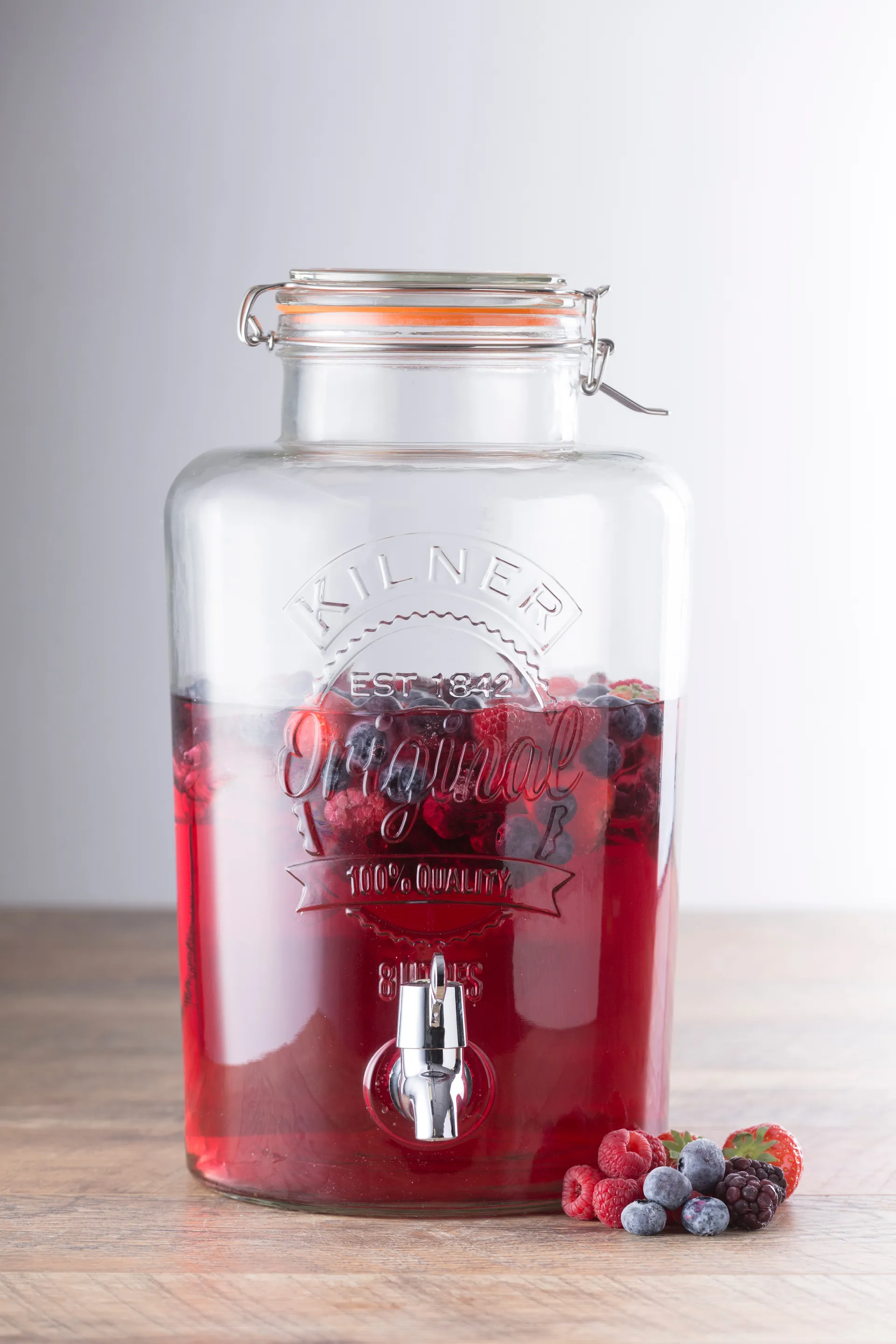 Kilner juoma-annostelija hanalla, Kirkas ruostumaton teräs, 8 l Kilner
