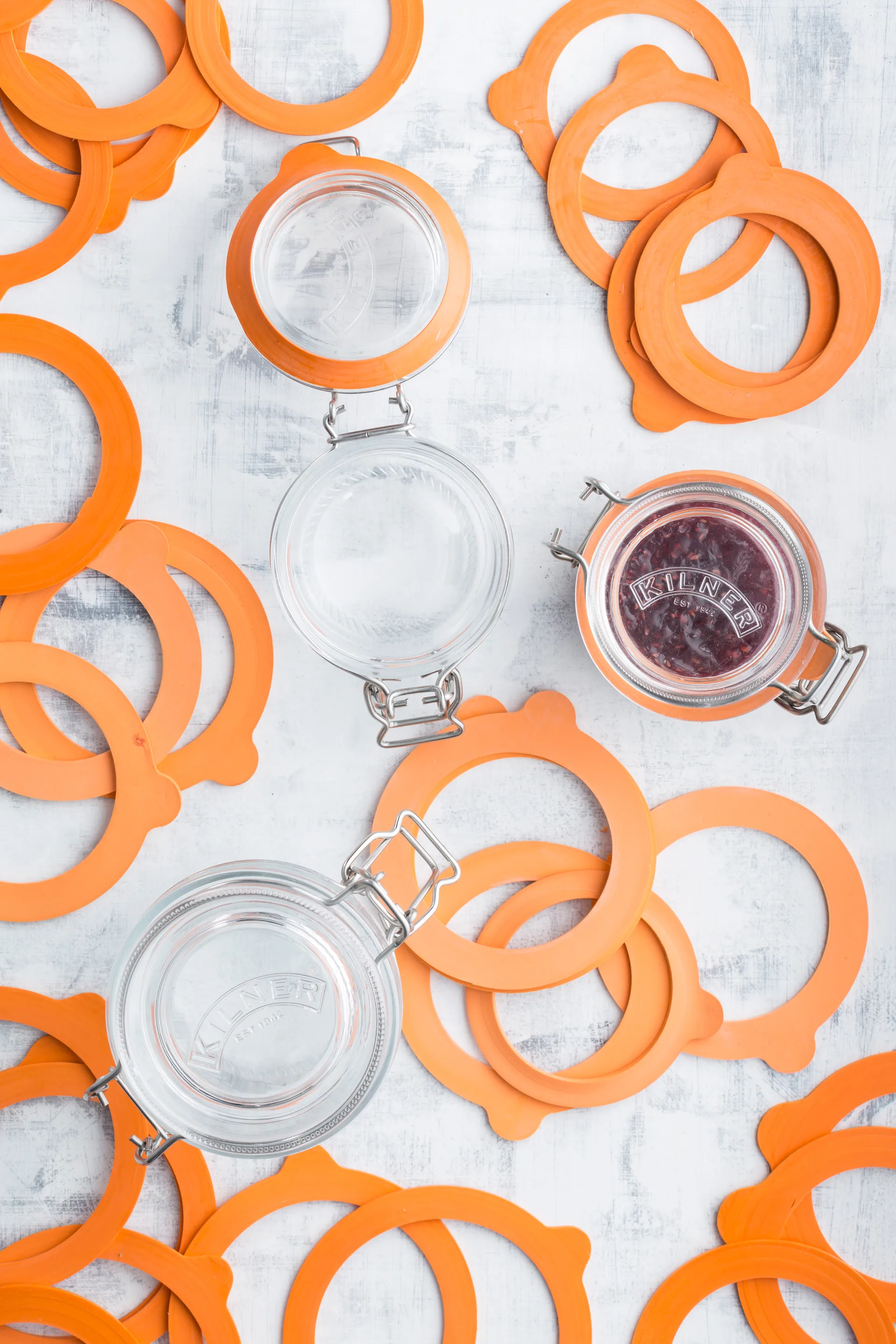 Kilner kumirenkaat standardi, Oranssi, 0,35–2 l, 6-pack Kilner