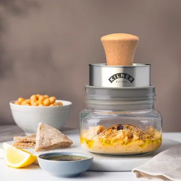 Kilner Mash & Store säilytyspurkkisetti - Kirkas ruostumaton teräs ja puu, 0,5 l - Kilner