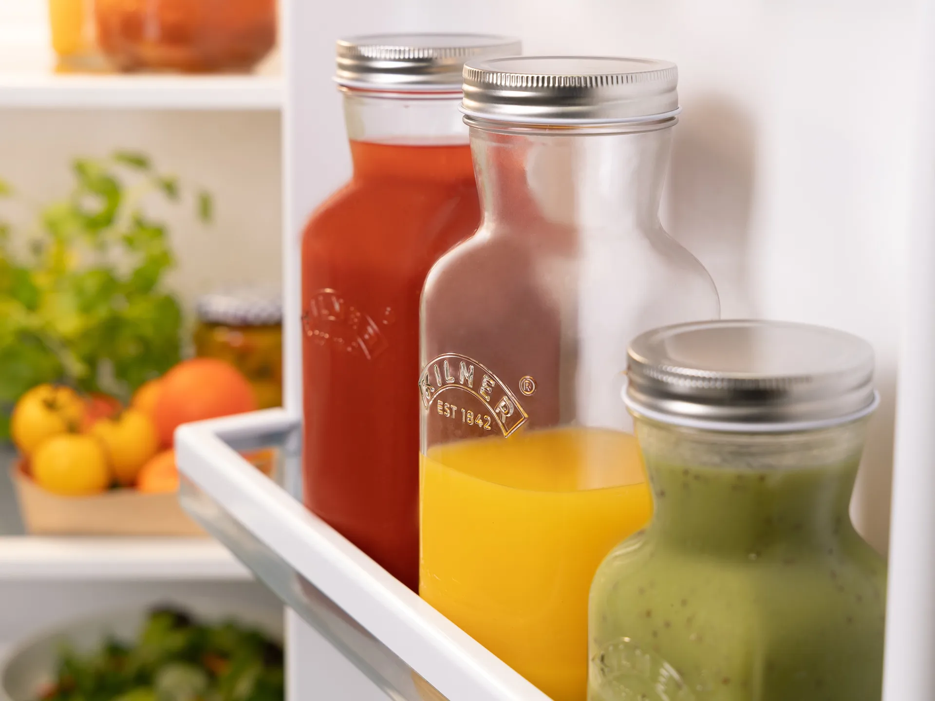 Kilner mehu- ja kastikepullo, Kirkas ruostumaton teräs, 1 l Kilner