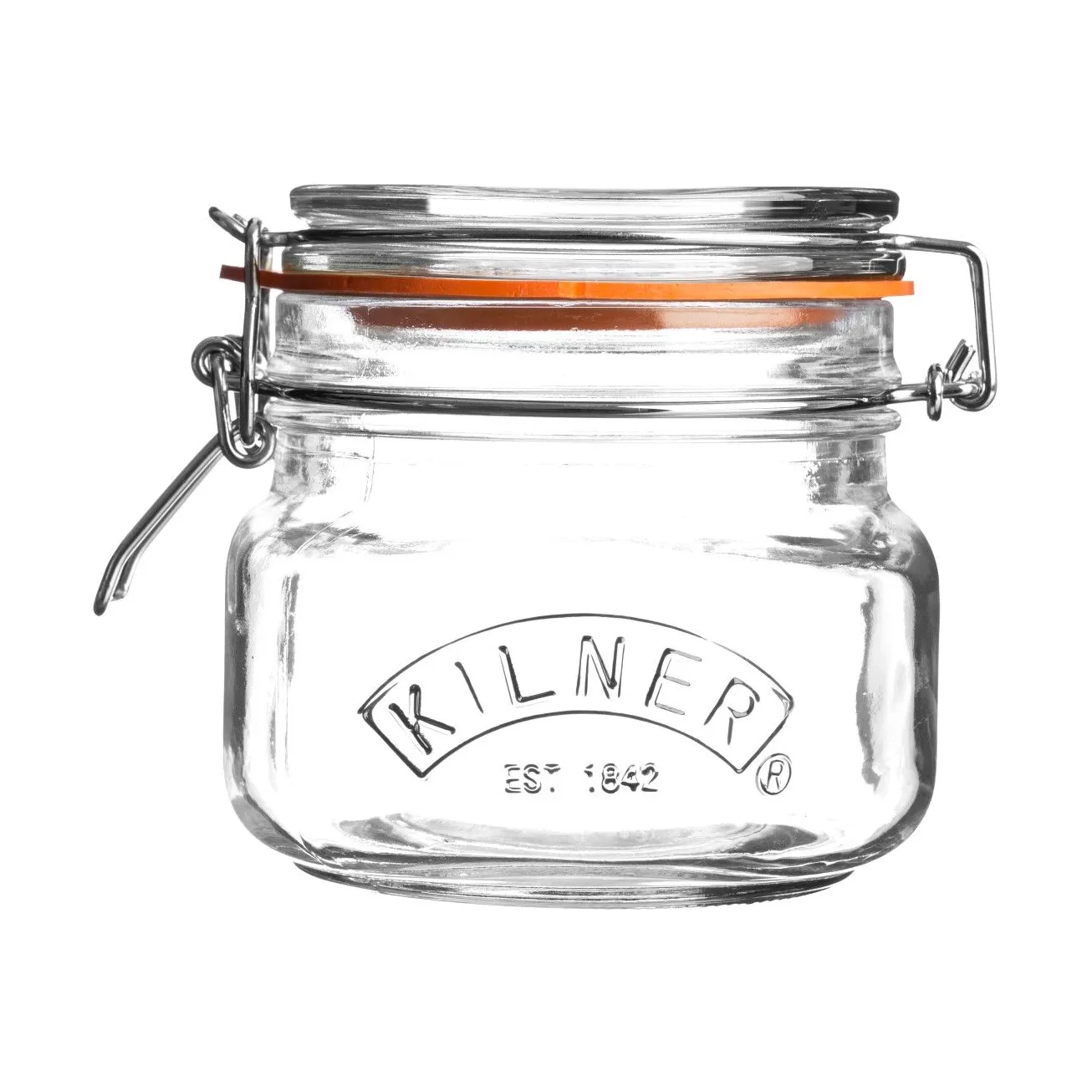 Kilner neliönmuotoinen säilykepurkki salpalla, Kirkas, 0,5 l Kilner