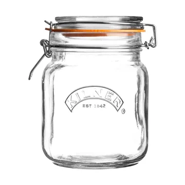 Kilner neliönmuotoinen säilykepurkki salpalla - Kirkas, 1 l - Kilner